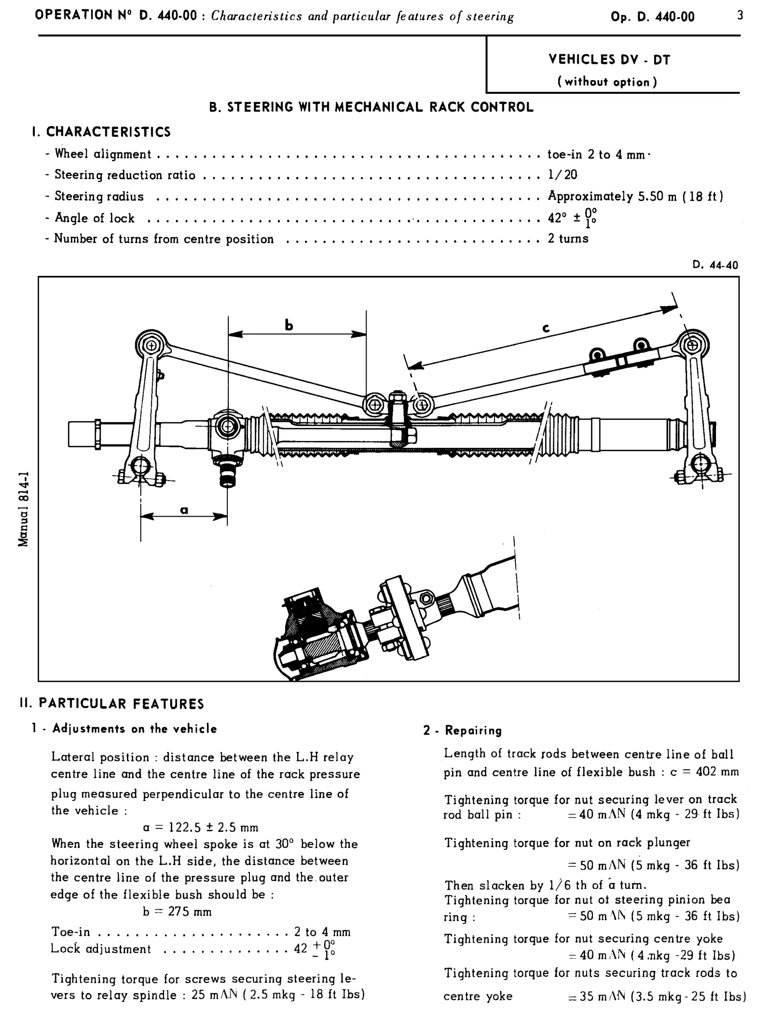 Steering, page 232 of 454 — 814 Repair Manual — Volume I