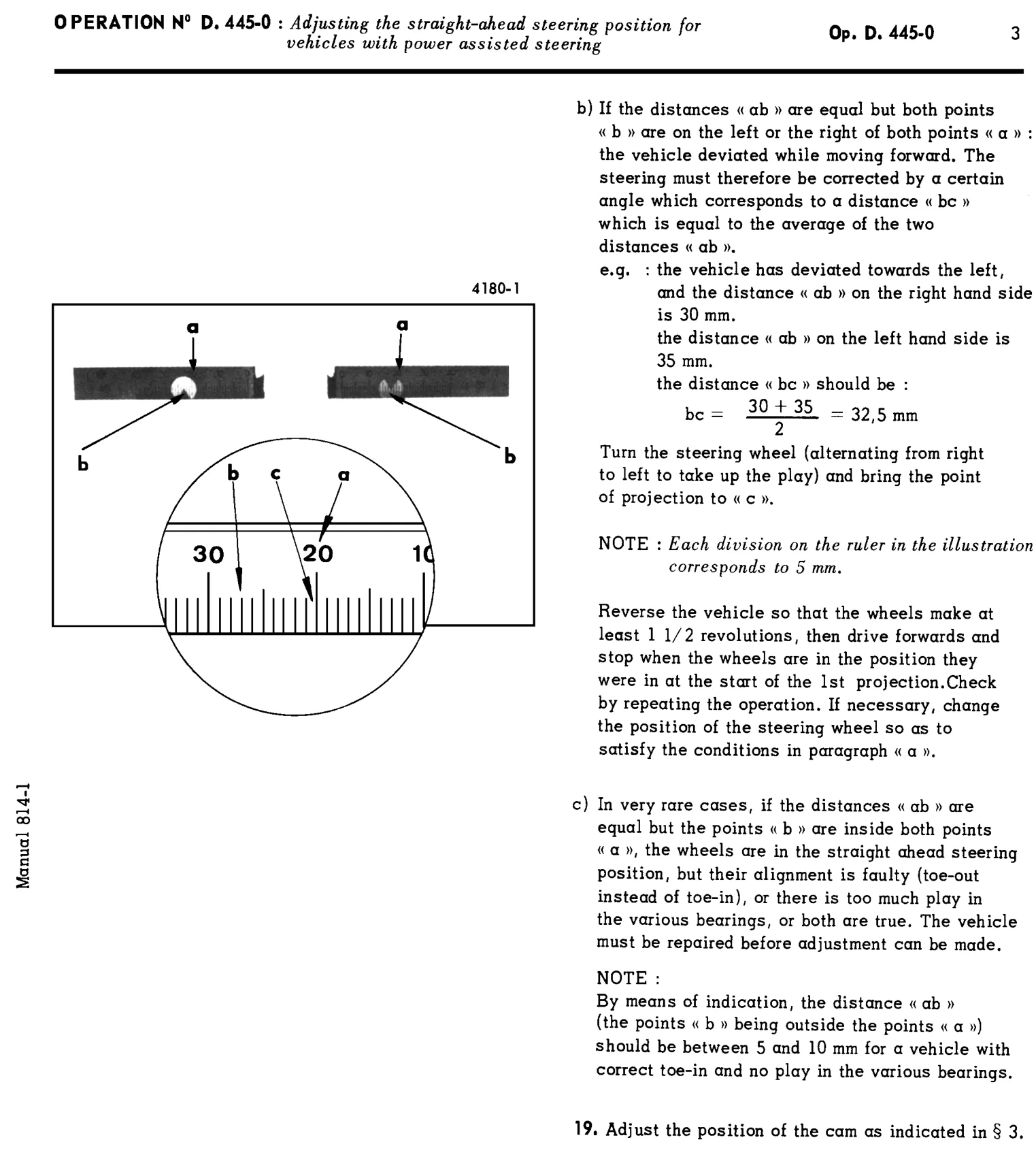Adjust straight-ahead posn (p.a.s.), page 238 of 454 — 814 Repair Manual — Volume I
