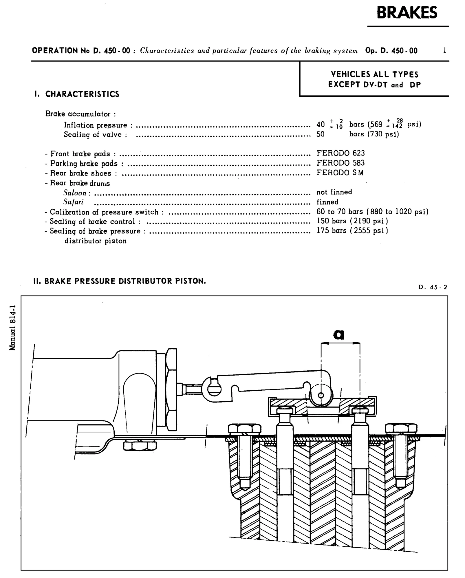 Brakes / All except DV-DT and DP, page 239 of 454 — 814 Repair Manual — Volume I
