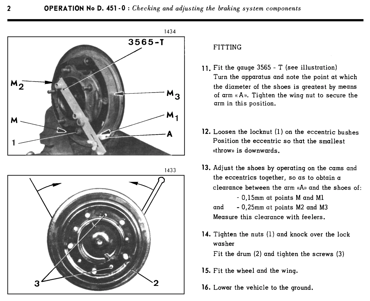 Adjusting brakes, page 244 of 454 — 814 Repair Manual — Volume I