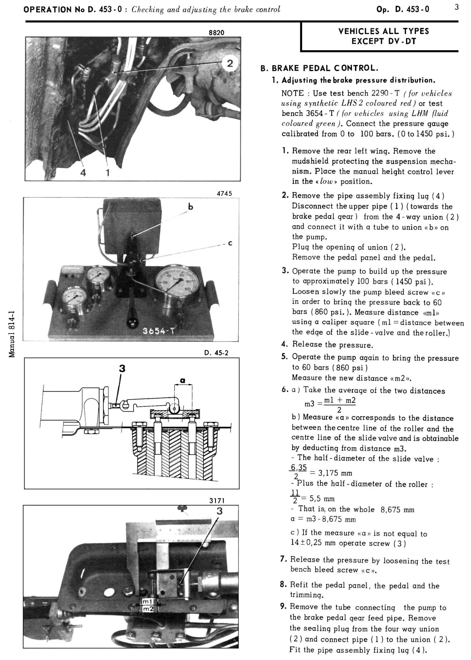 Brake pedal control, page 247 of 454 — 814 Repair Manual — Volume I