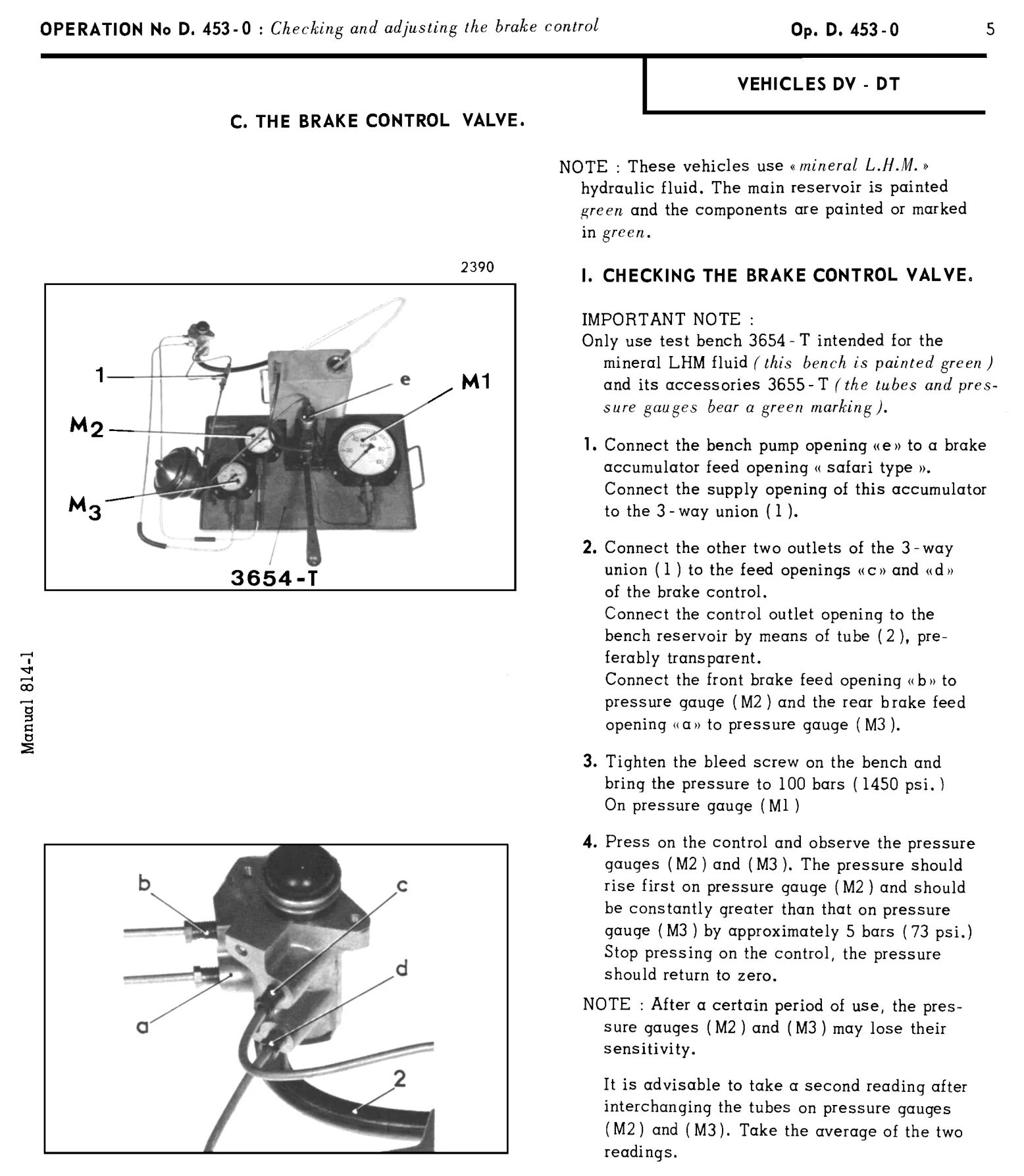 Brake control valve, page 249 of 454 — 814 Repair Manual — Volume I