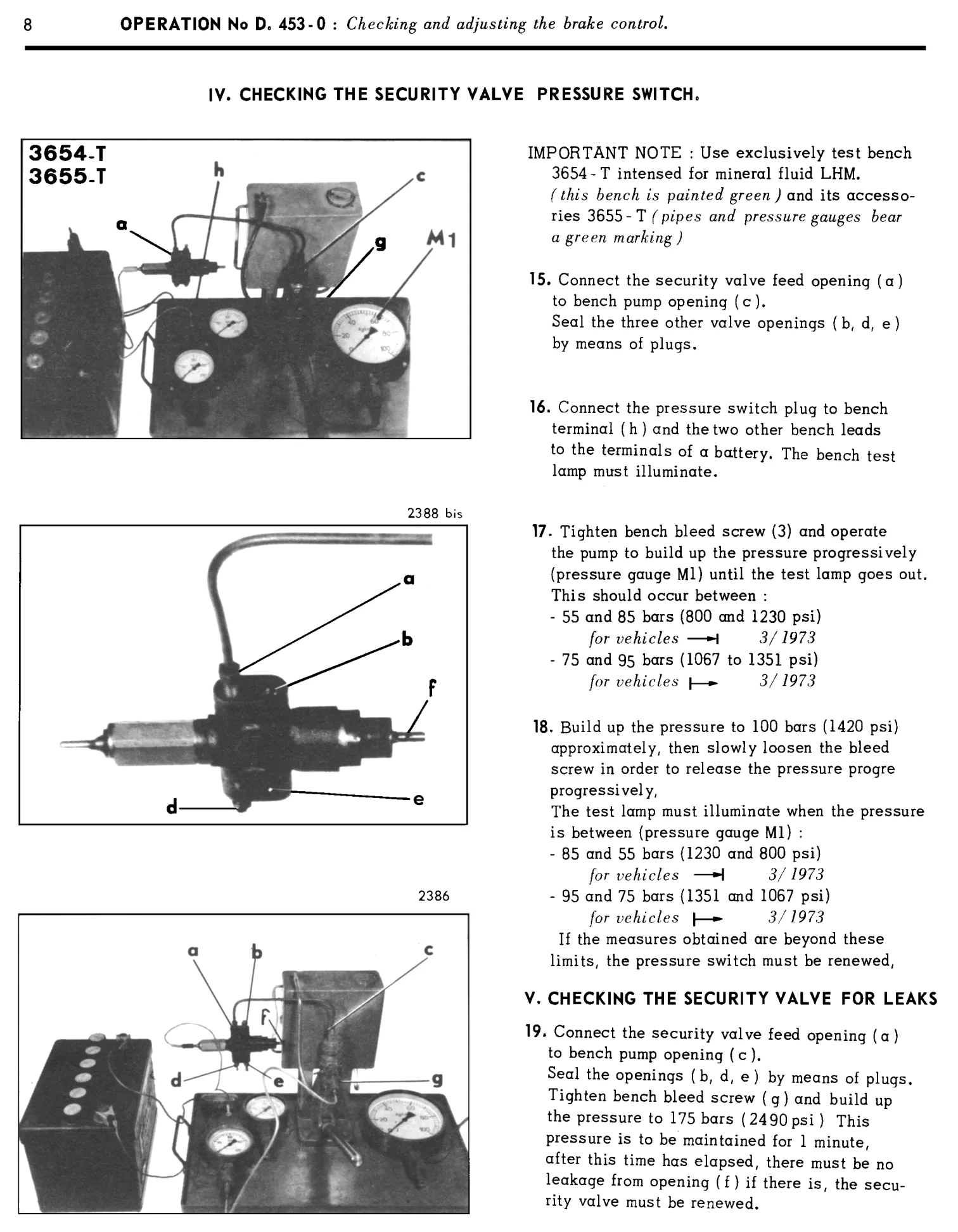 Security valve, page 252 of 454 — 814 Repair Manual — Volume I