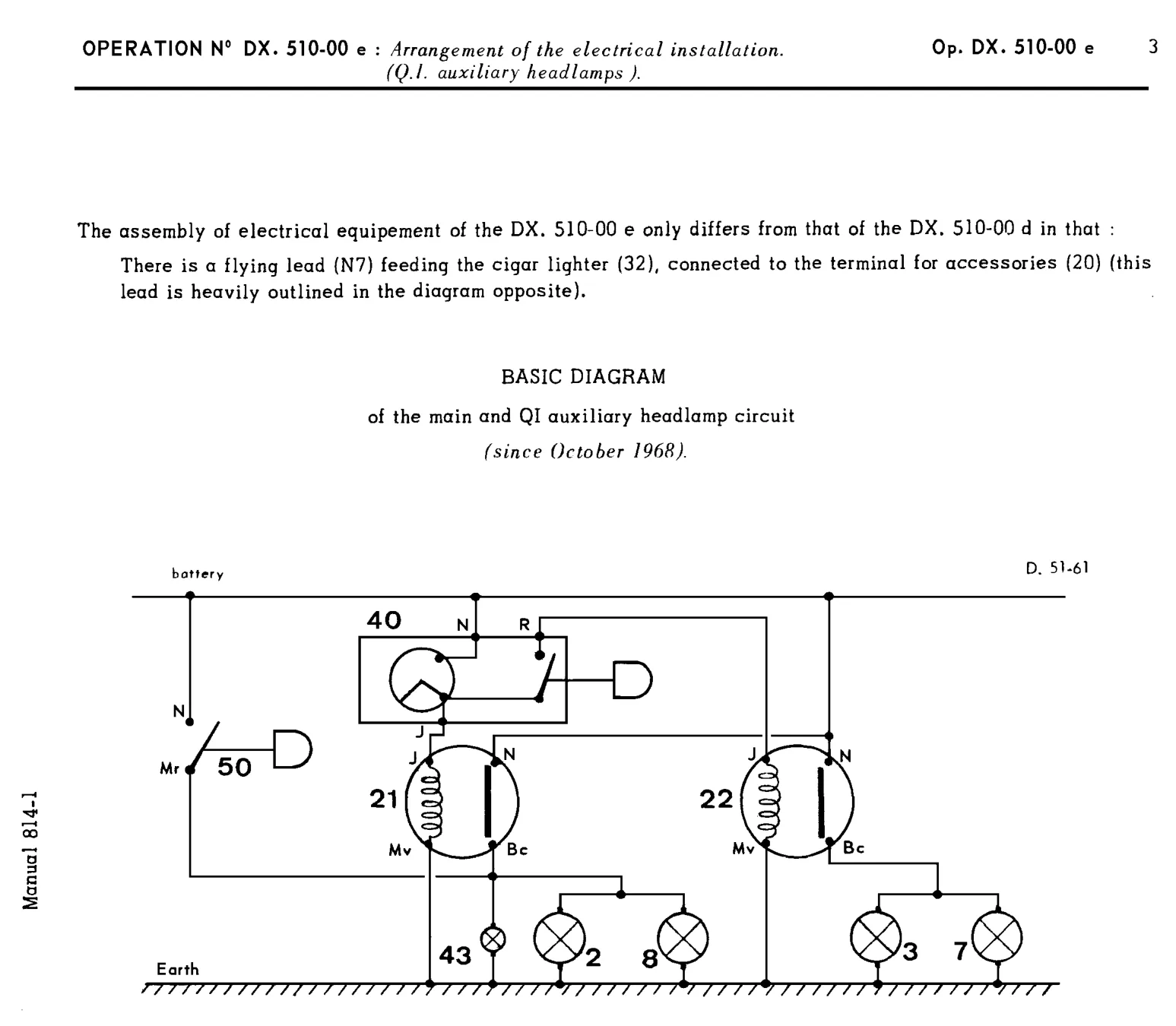 QI auxiliary light wiring, page 321 of 454 — 814 Repair Manual — Volume I