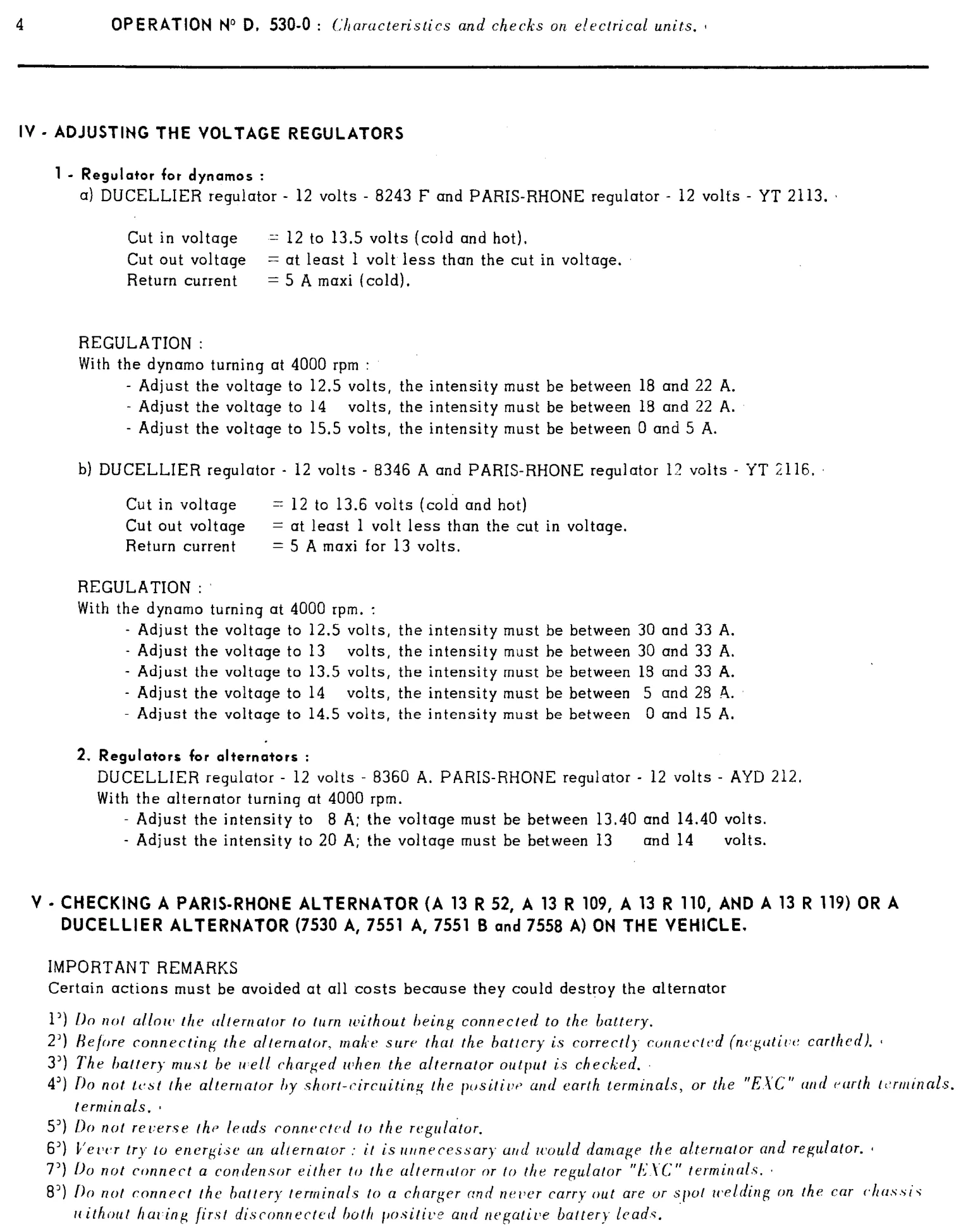 Voltage regulator adjustment, page 392 of 454 — 814 Repair Manual — Volume I