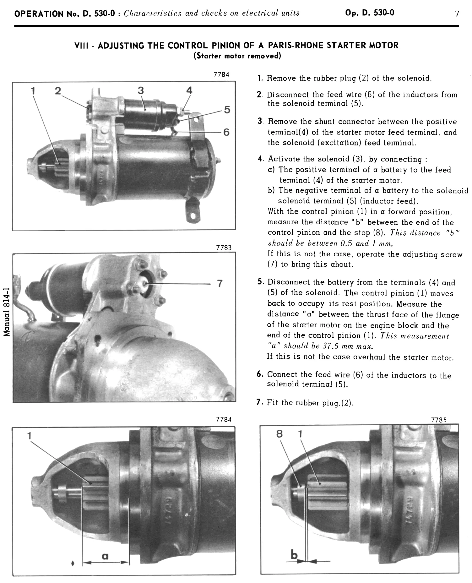 Starter adjustment, page 395 of 454 — 814 Repair Manual — Volume I