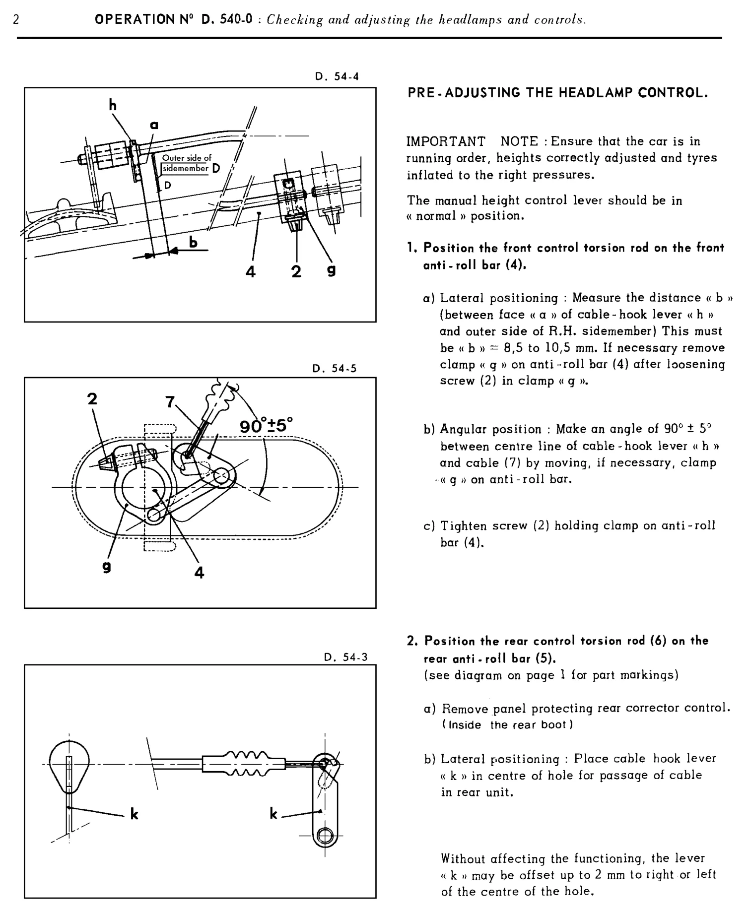 Headlamps / Levelling from Sept '67, page 398 of 454 — 814 Repair Manual — Volume I