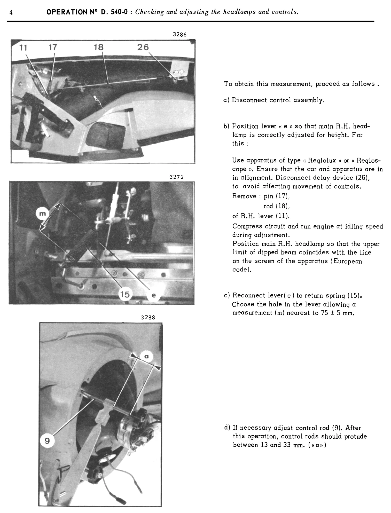 Headlamps / Levelling from Sept '67, page 400 of 454 — 814 Repair Manual — Volume I