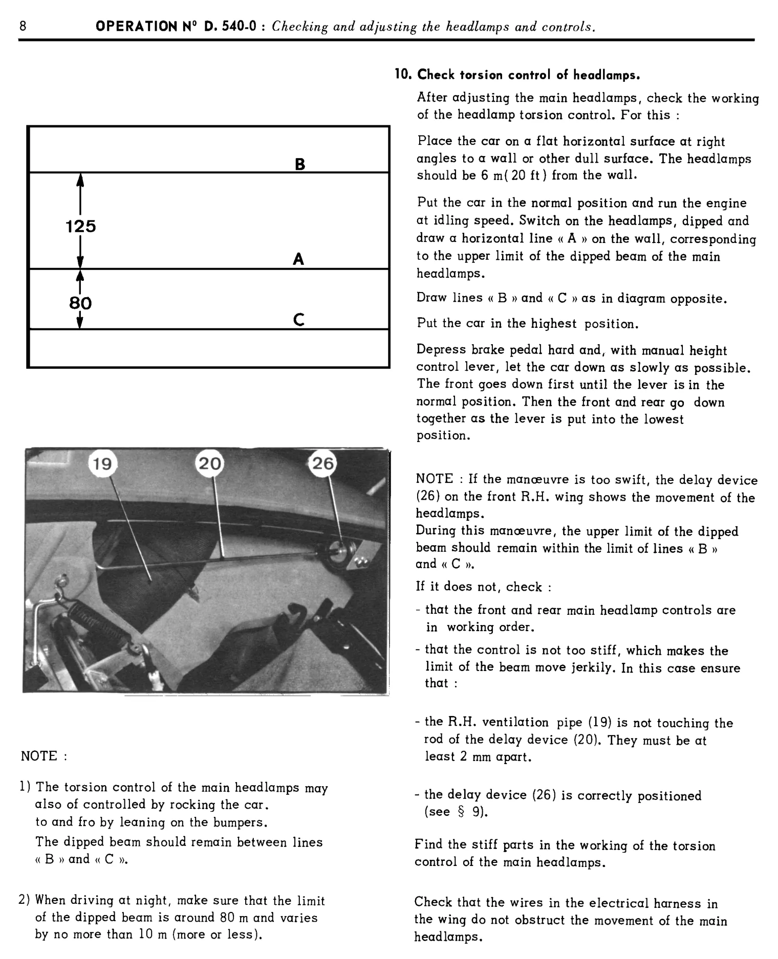 Headlamps / Levelling from Sept '67, page 404 of 454 — 814 Repair Manual — Volume I
