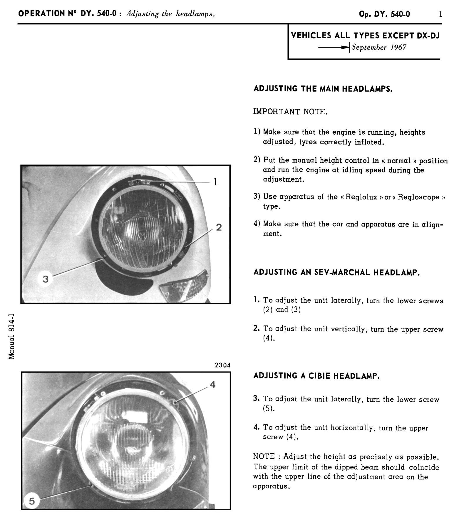 Other types to Sep '67, page 421 of 454 — 814 Repair Manual — Volume I