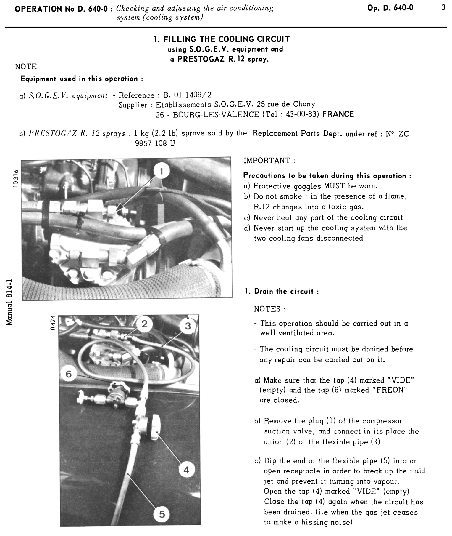 Filling the cooling circuit, page 428 of 454 — 814 Repair Manual — Volume I