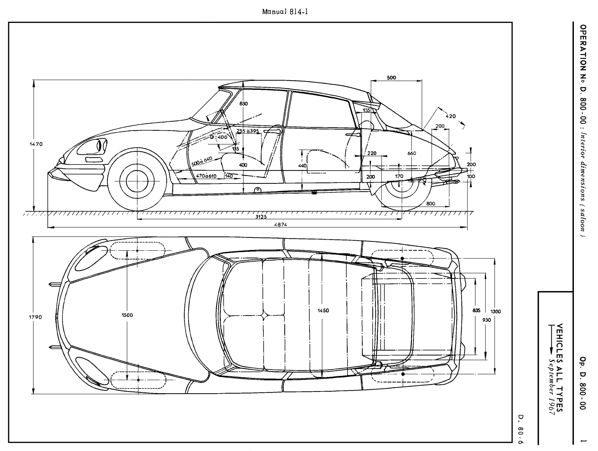 Body / Vehicle dimensions / Saloon, page 431 of 454 — 814 Repair Manual — Volume I