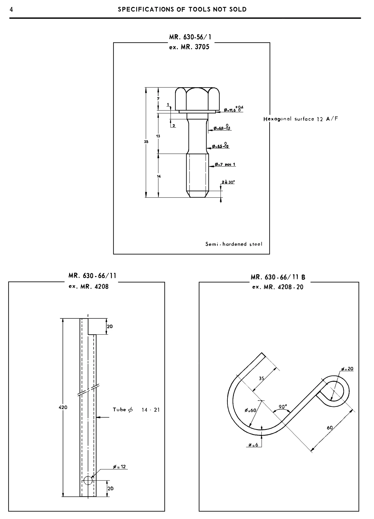 Drawings of tools not sold., page 450 of 454 — 814 Repair Manual — Volume I