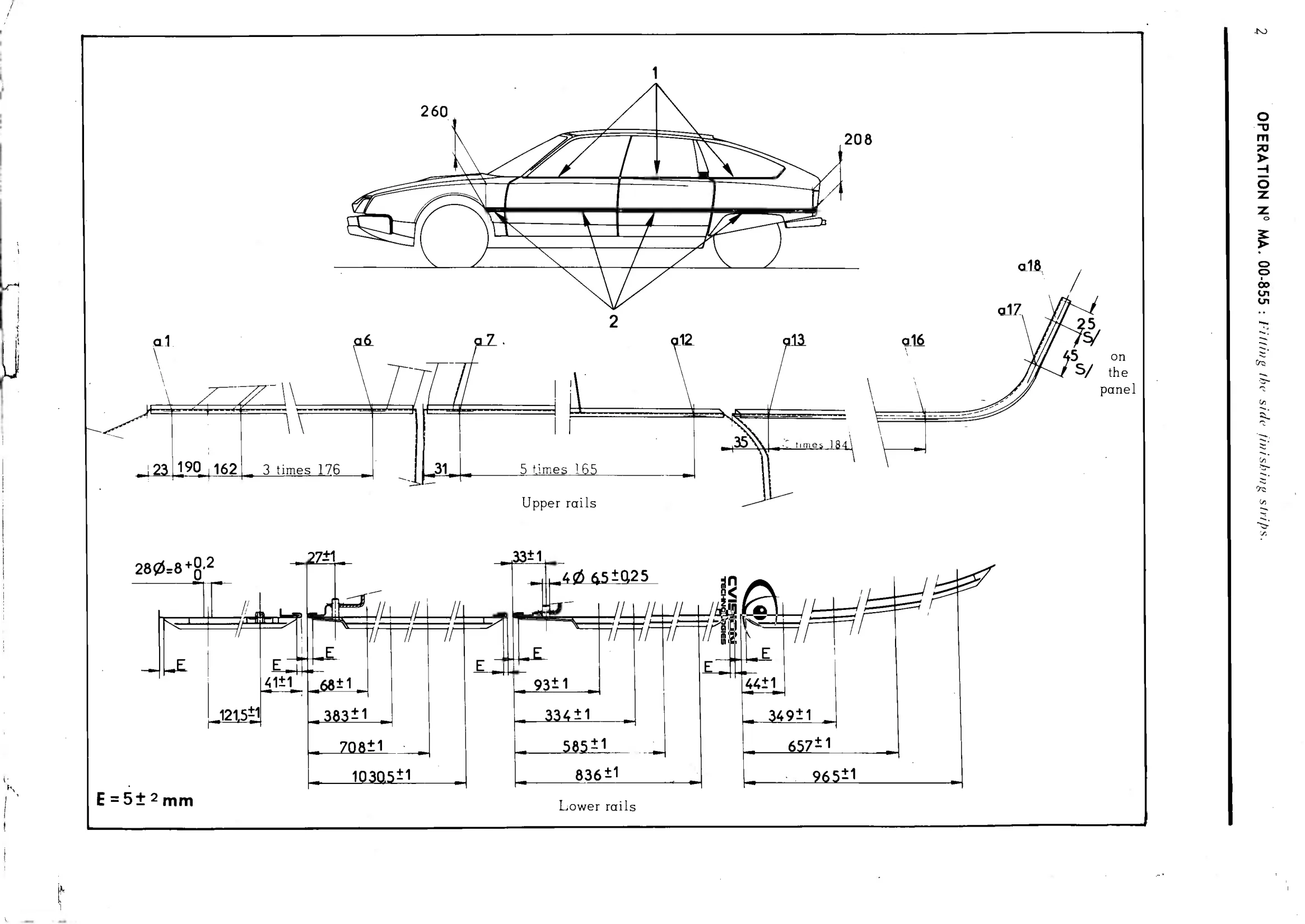 Fit side finshing strips, page 39 of 389 — CX Repair Manual — Characteristics, Adjustments, Checks