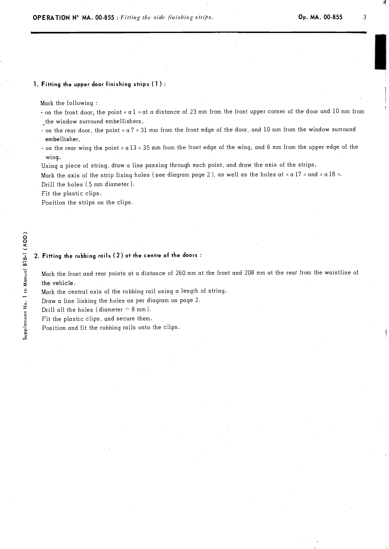 Fit side finshing strips, page 40 of 389 — CX Repair Manual — Characteristics, Adjustments, Checks
