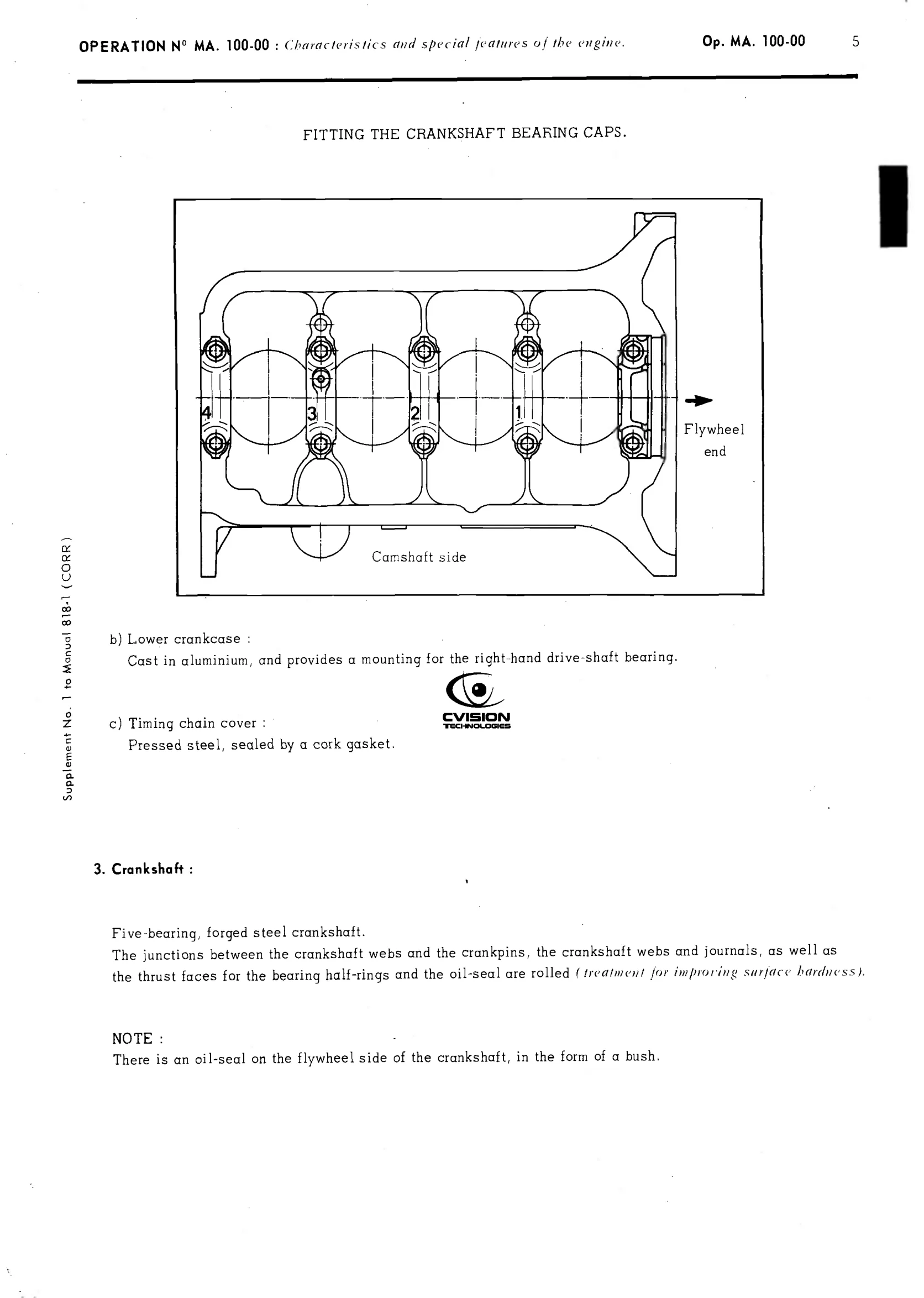 Crankshaft, page 56 of 389 — CX Repair Manual — Characteristics, Adjustments, Checks