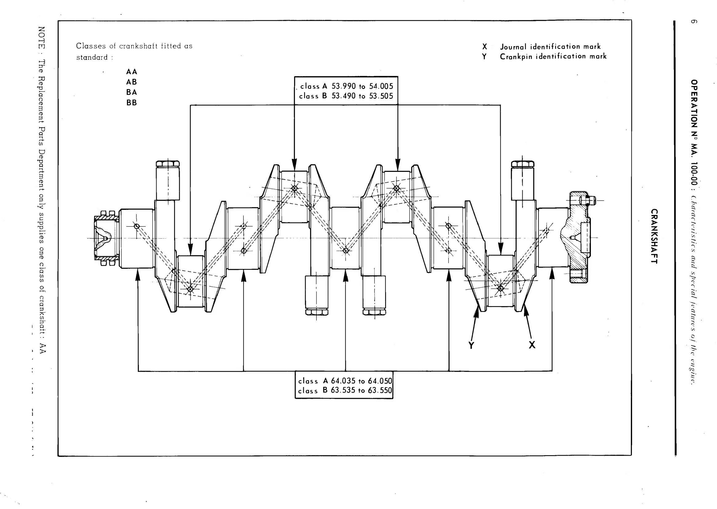 Crankshaft, page 57 of 389 — CX Repair Manual — Characteristics, Adjustments, Checks
