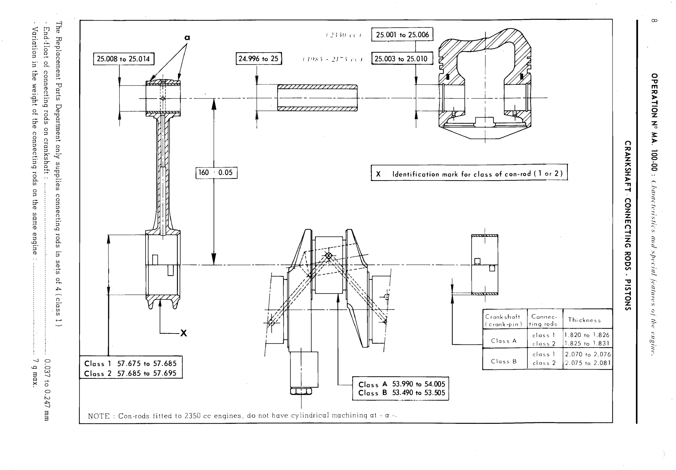 Pistons, rods, page 59 of 389 — CX Repair Manual — Characteristics, Adjustments, Checks