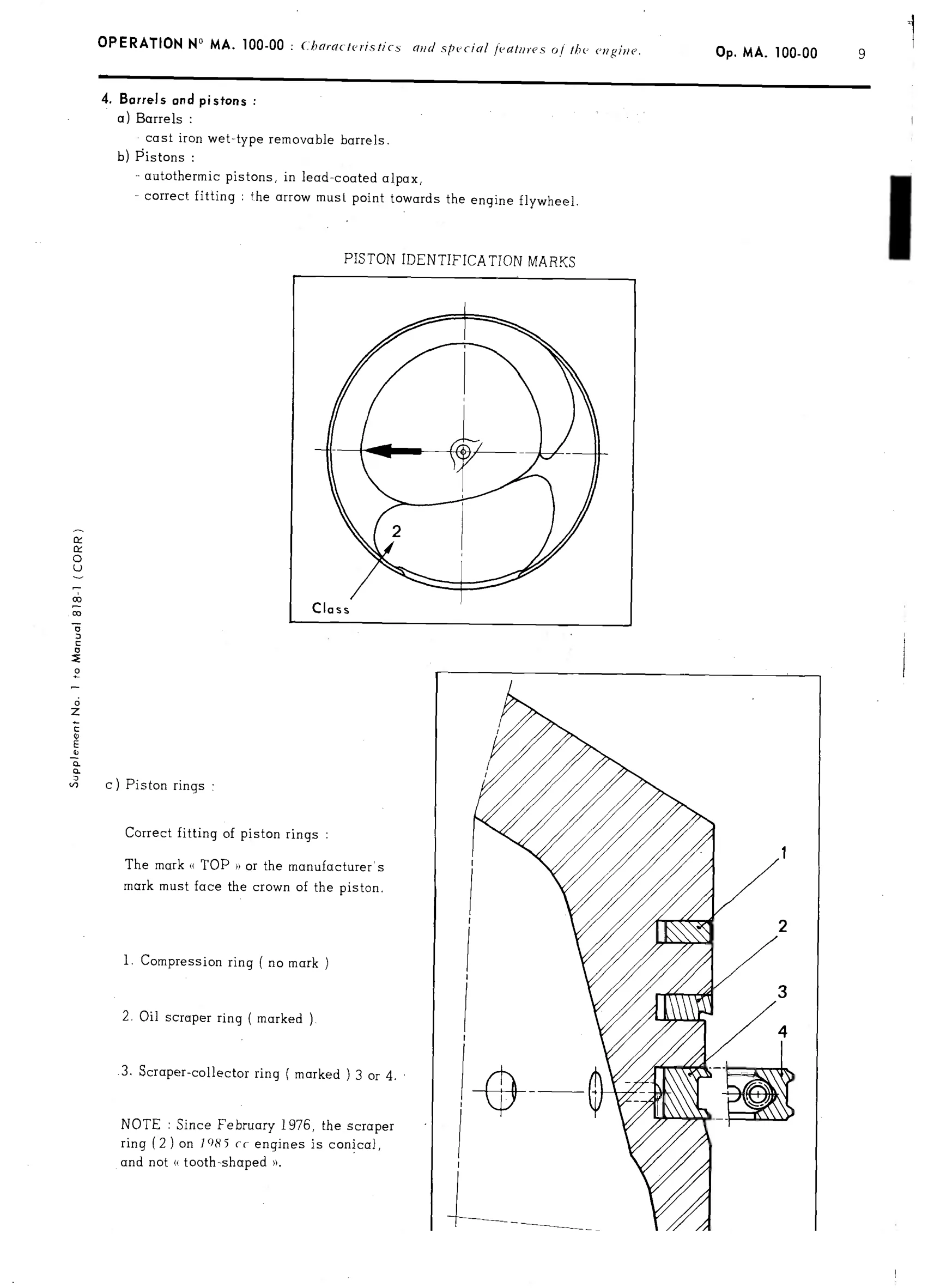 Pistons, rods, page 60 of 389 — CX Repair Manual — Characteristics, Adjustments, Checks