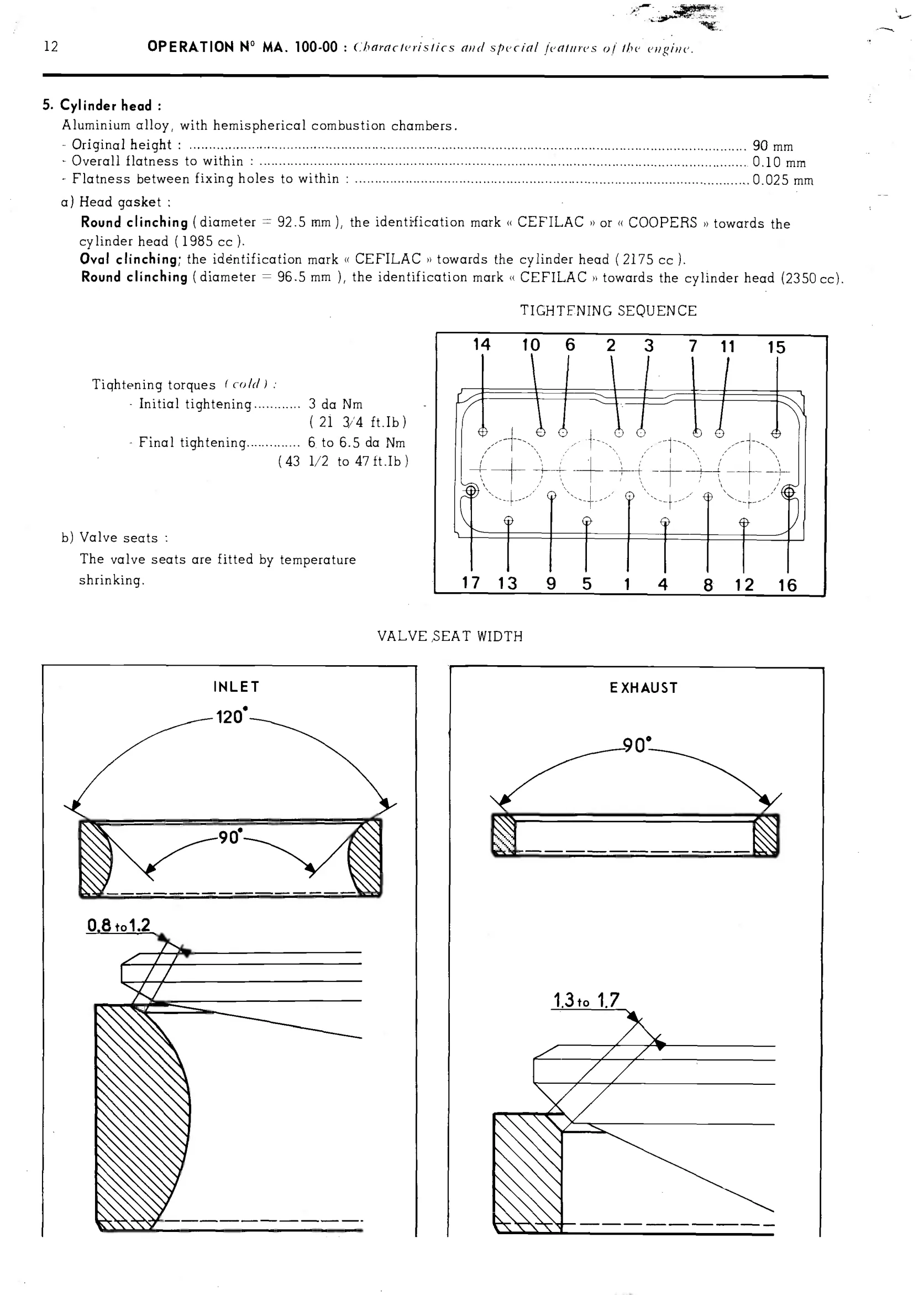 Cylinder head, page 63 of 389 — CX Repair Manual — Characteristics, Adjustments, Checks