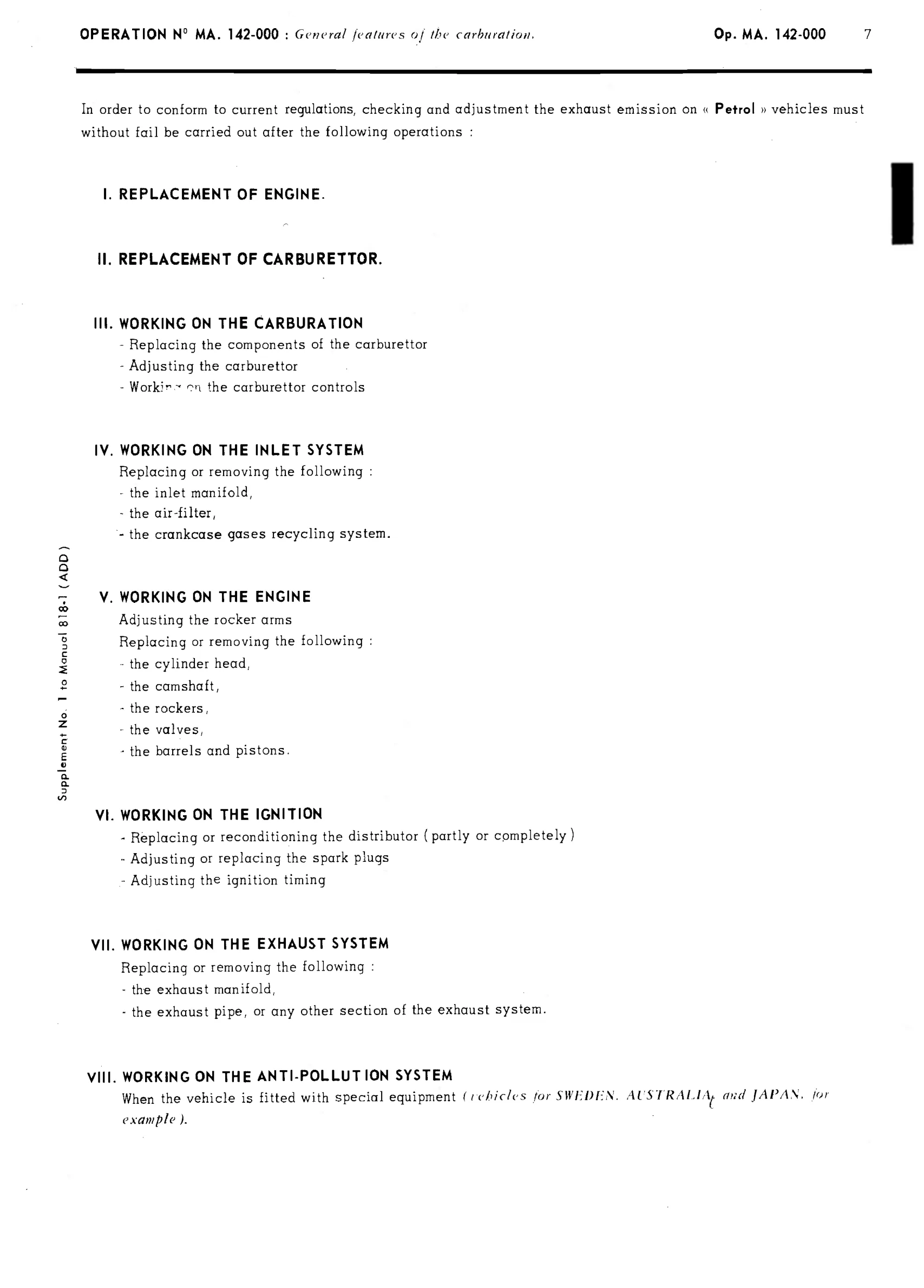Carburation, page 78 of 389 — CX Repair Manual — Characteristics, Adjustments, Checks