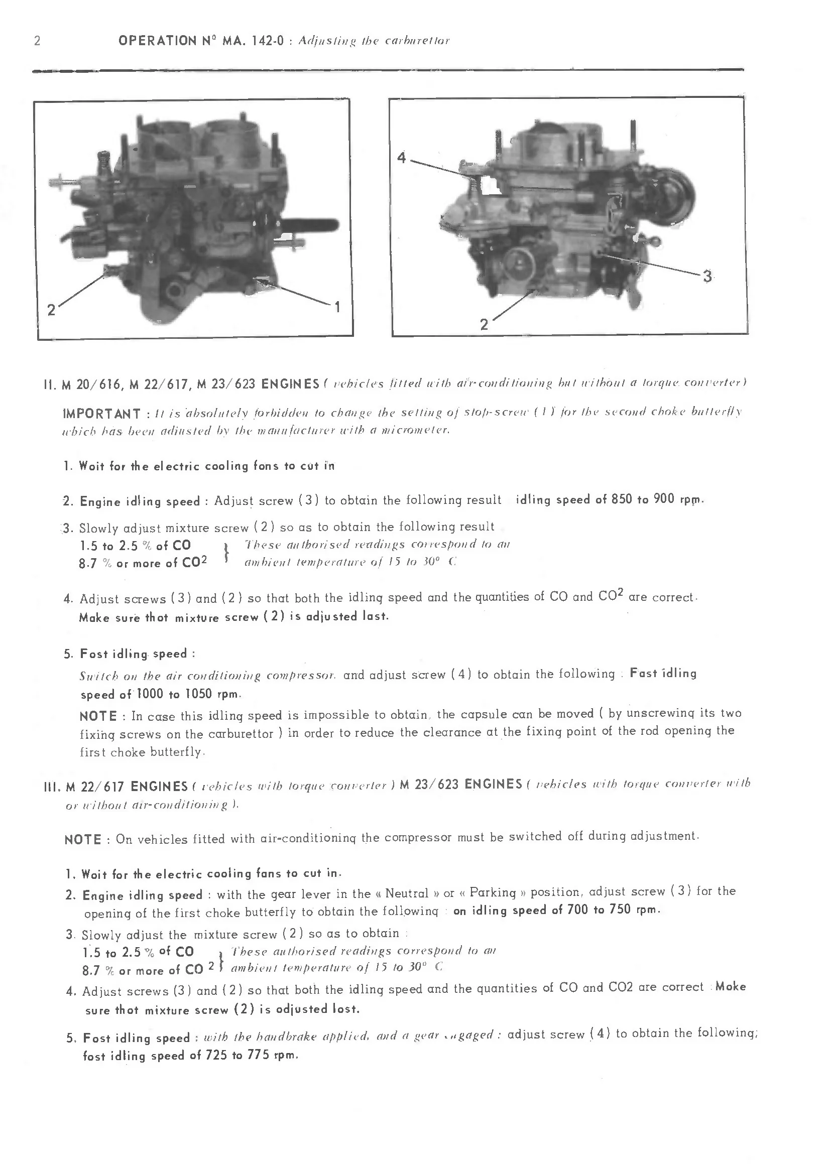 Adjusting idle speed, page 91 of 389 — CX Repair Manual — Characteristics, Adjustments, Checks
