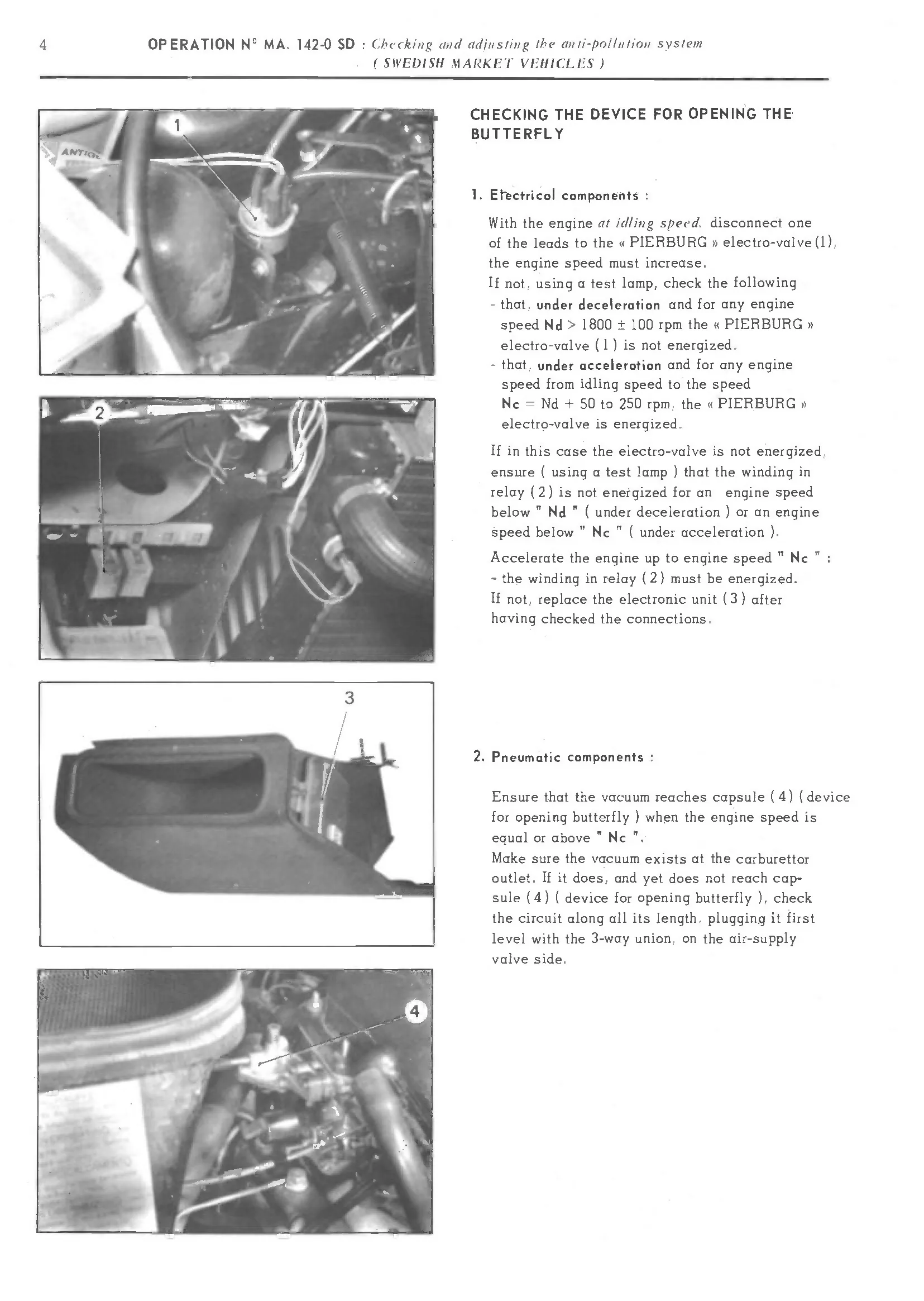 Adjusting idle speed, page 95 of 389 — CX Repair Manual — Characteristics, Adjustments, Checks