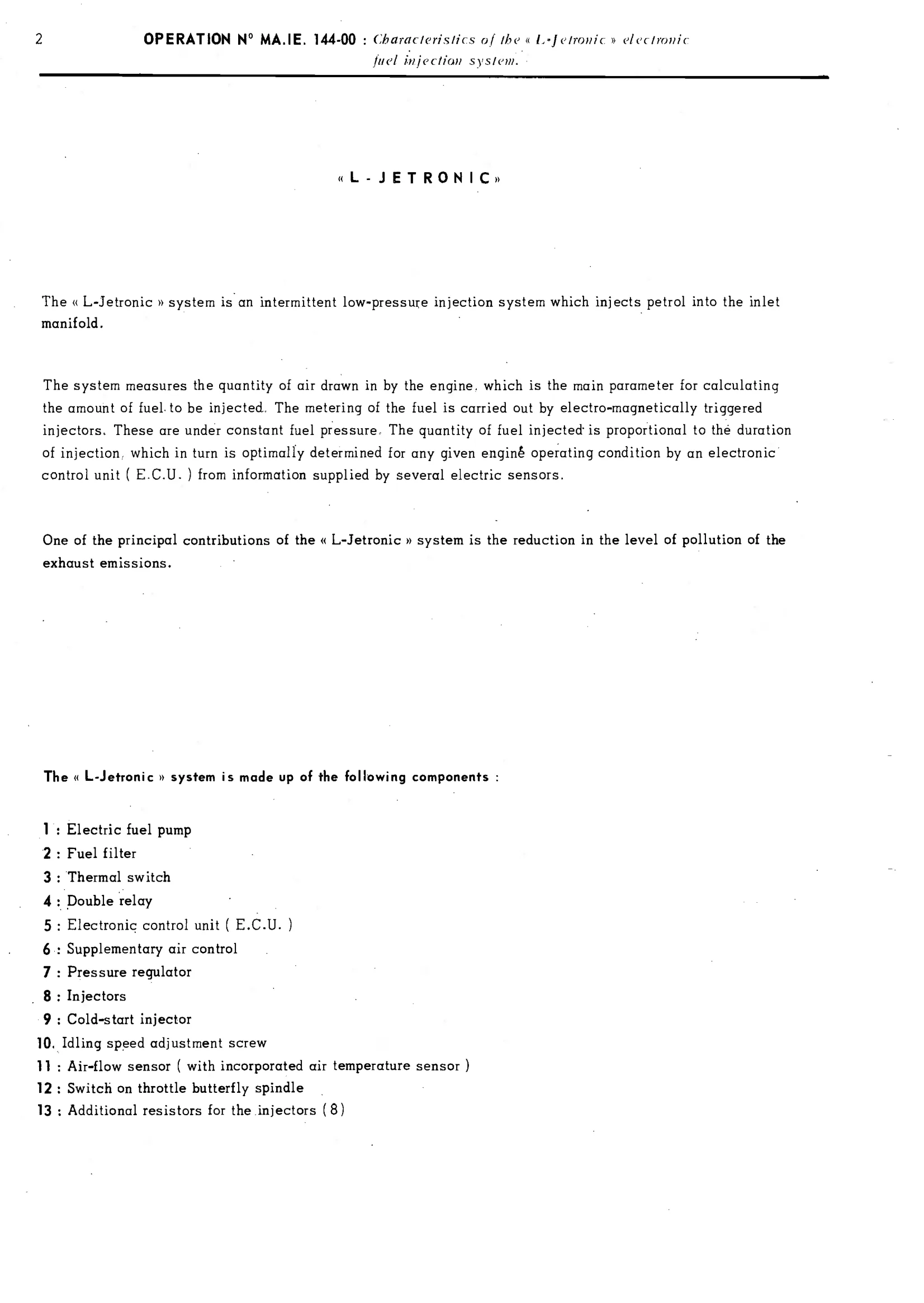Description, page 98 of 389 — CX Repair Manual — Characteristics, Adjustments, Checks