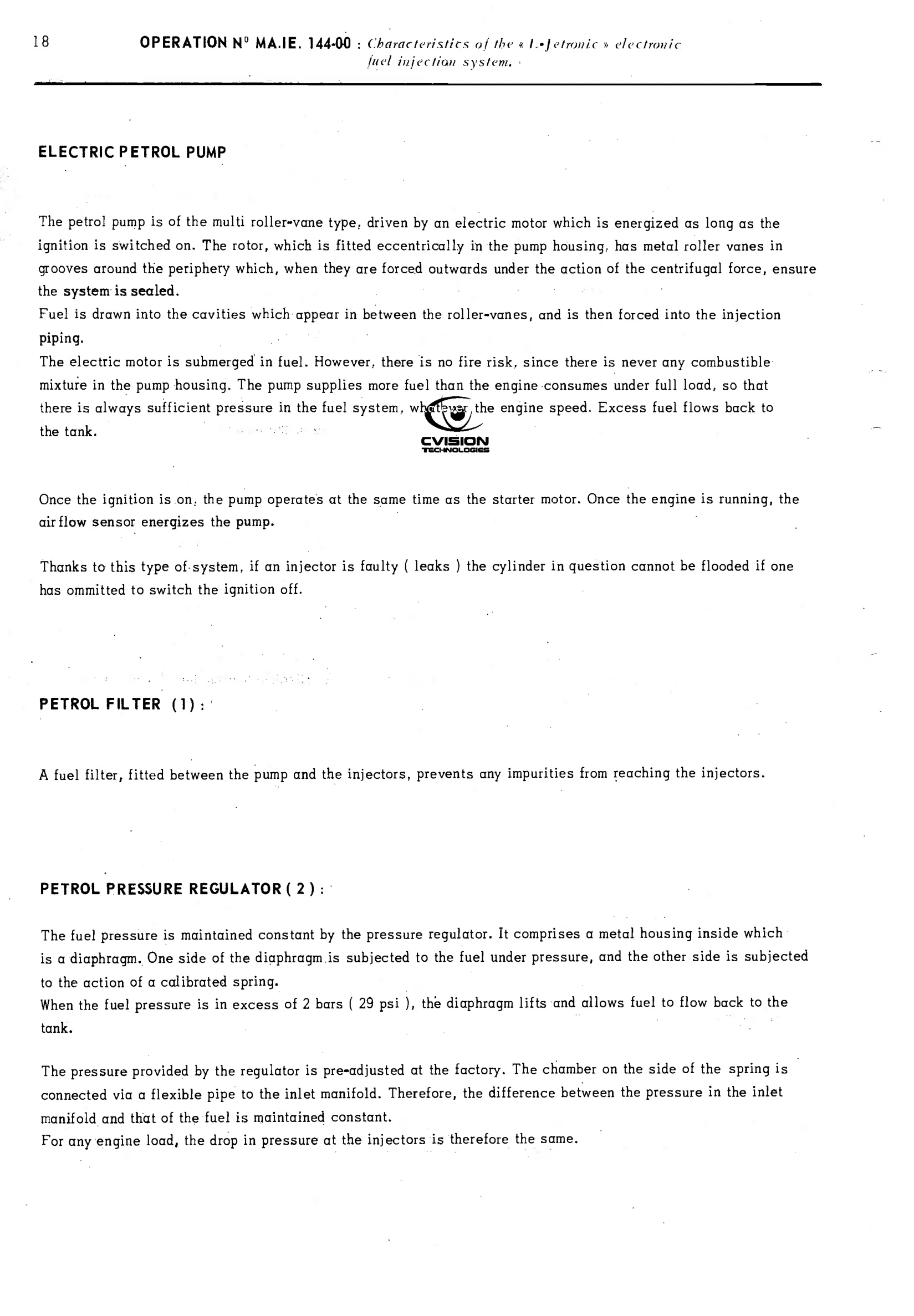 Description, page 113 of 389 — CX Repair Manual — Characteristics, Adjustments, Checks
