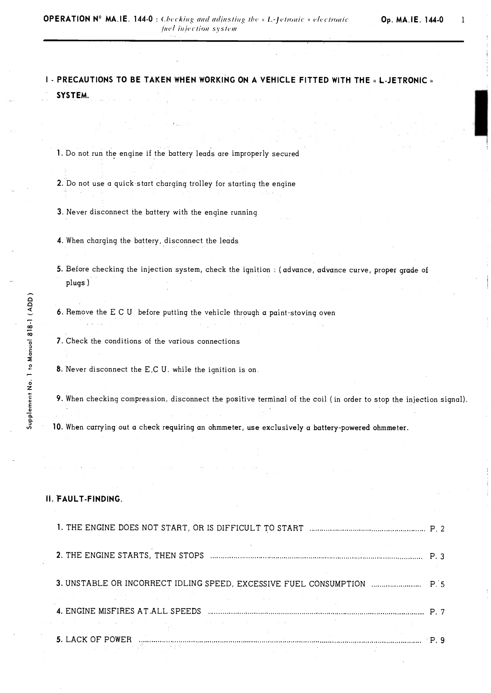 Description, page 116 of 389 — CX Repair Manual — Characteristics, Adjustments, Checks