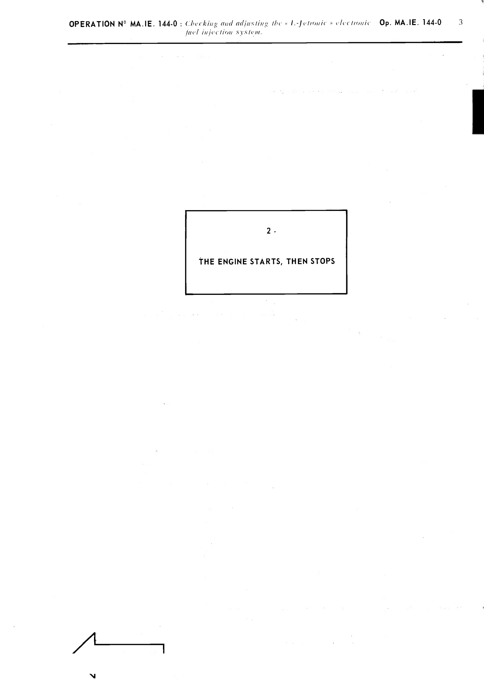 Fault finding / Engine will not start, page 119 of 389 — CX Repair Manual — Characteristics, Adjustments, Checks
