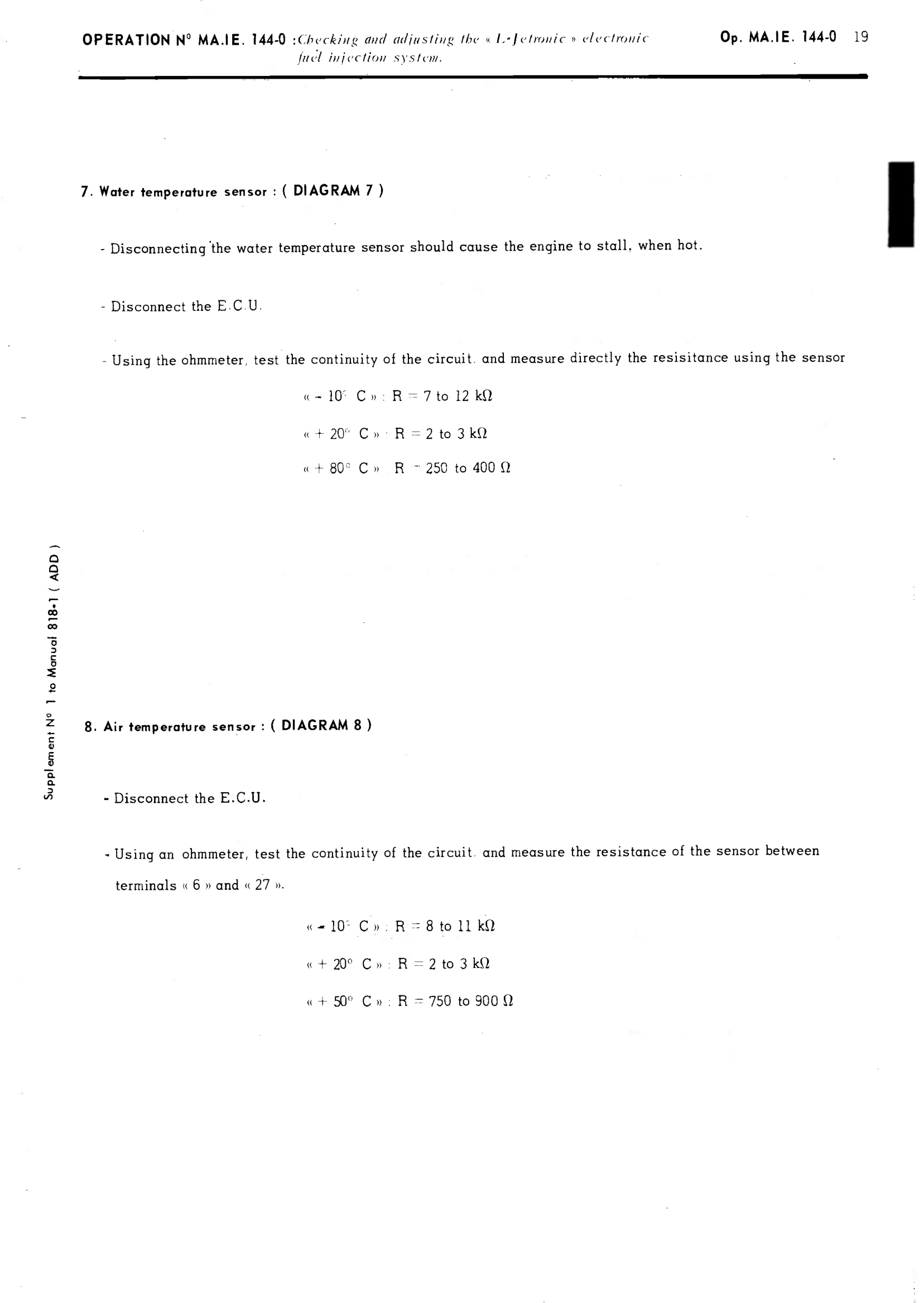 Check and adjust injection, page 139 of 389 — CX Repair Manual — Characteristics, Adjustments, Checks