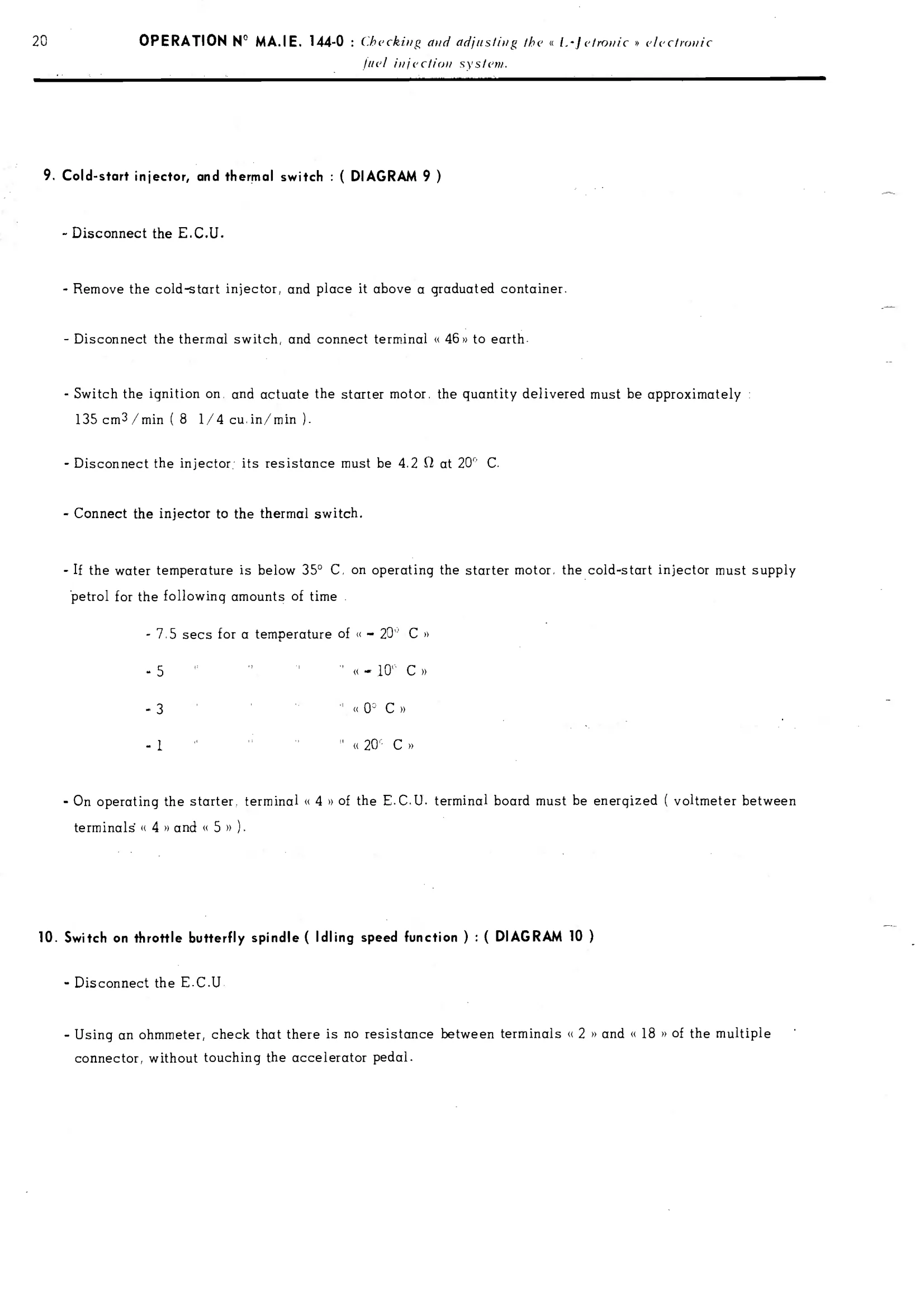 Check and adjust injection, page 140 of 389 — CX Repair Manual — Characteristics, Adjustments, Checks