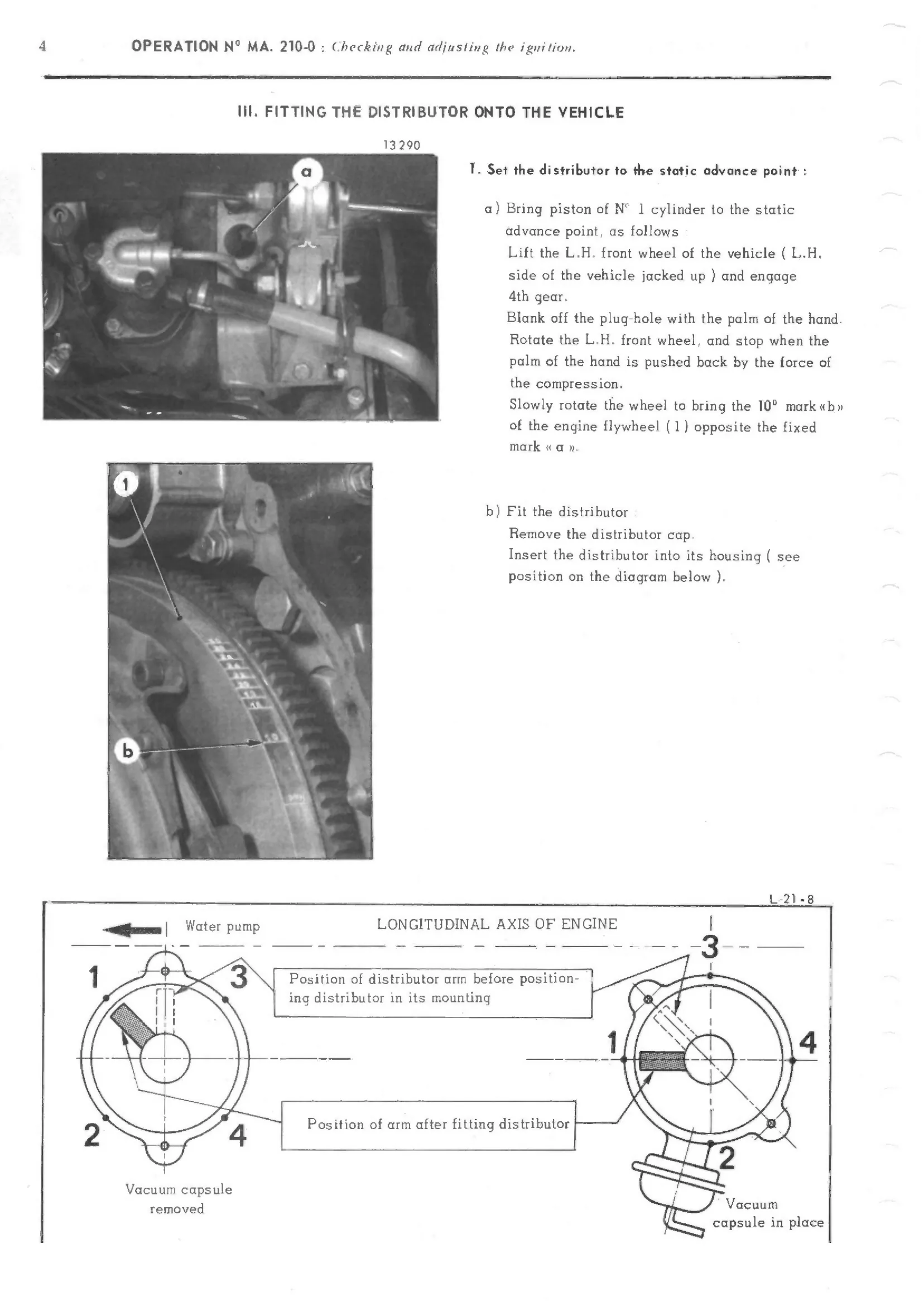 Fitting distributor, page 159 of 389 — CX Repair Manual — Characteristics, Adjustments, Checks