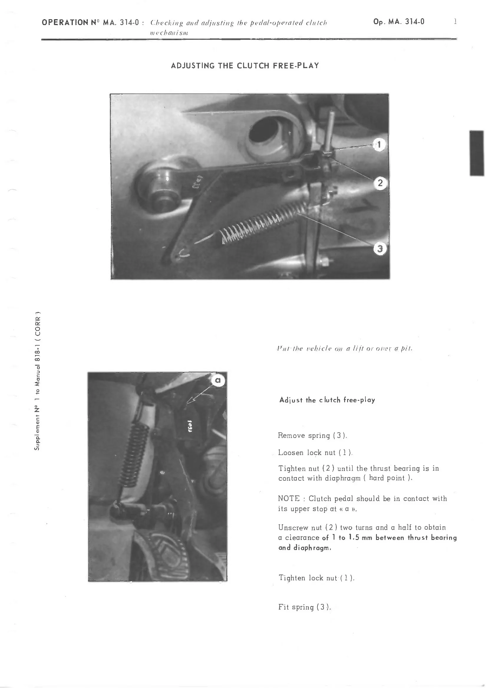Adjust free play, page 184 of 389 — CX Repair Manual — Characteristics, Adjustments, Checks