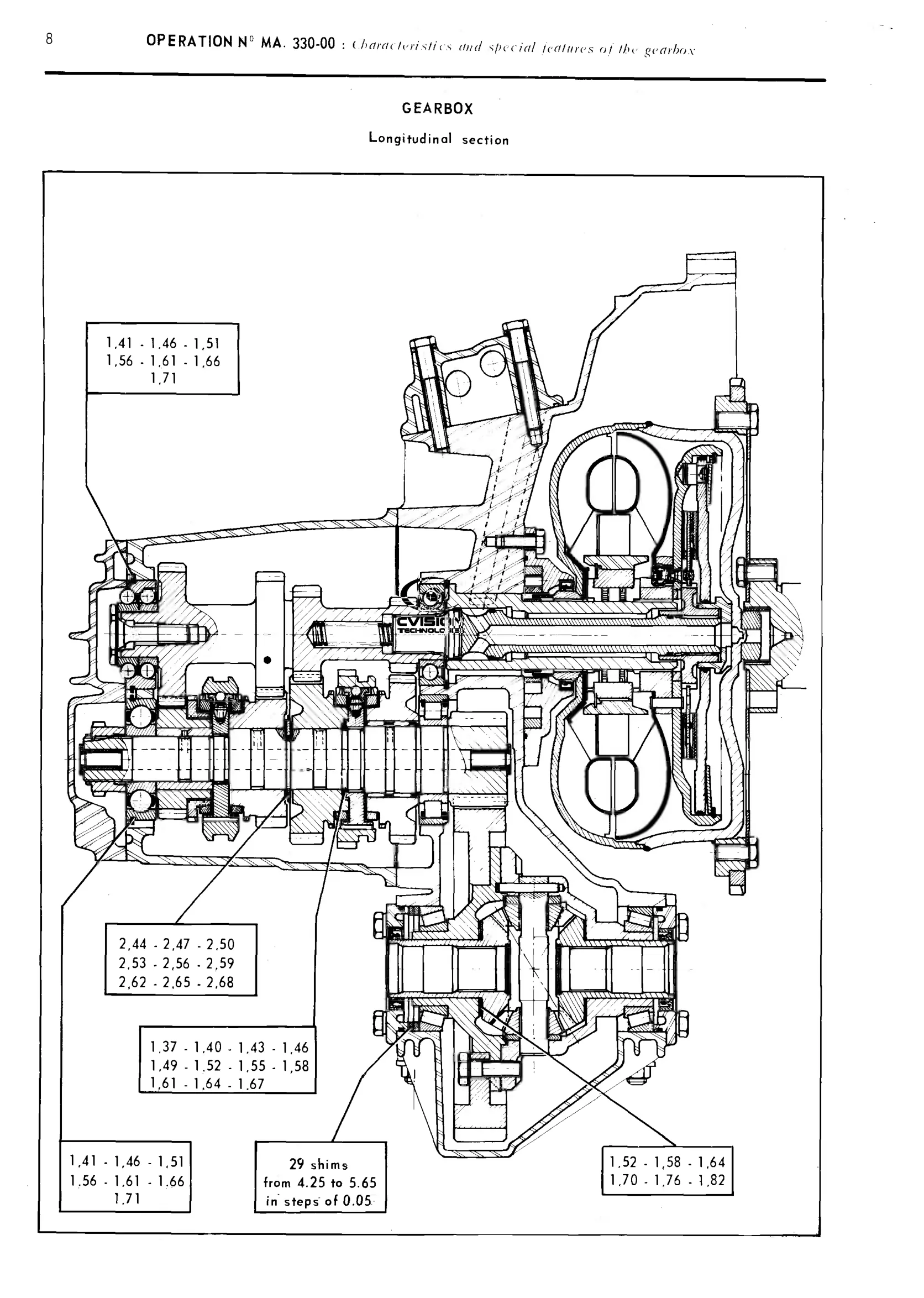 Torque converter g'box, page 197 of 389 — CX Repair Manual — Characteristics, Adjustments, Checks