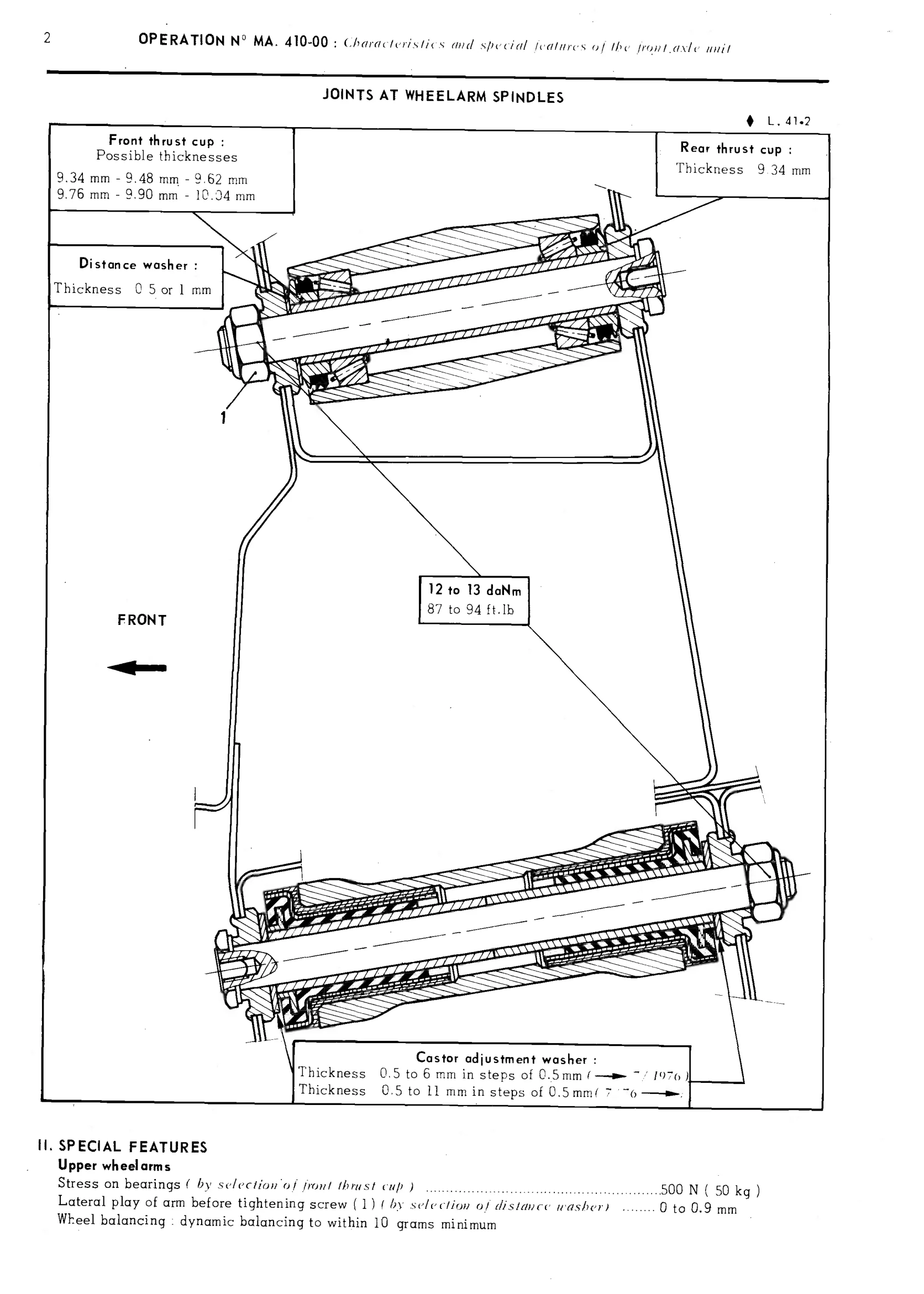 Axles / Front axle, page 233 of 389 — CX Repair Manual — Characteristics, Adjustments, Checks