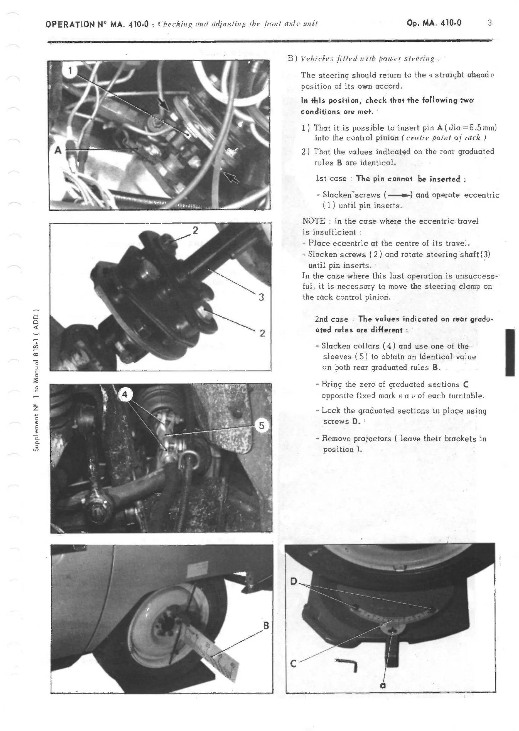 Axles / Front axle, page 238 of 389 — CX Repair Manual — Characteristics, Adjustments, Checks