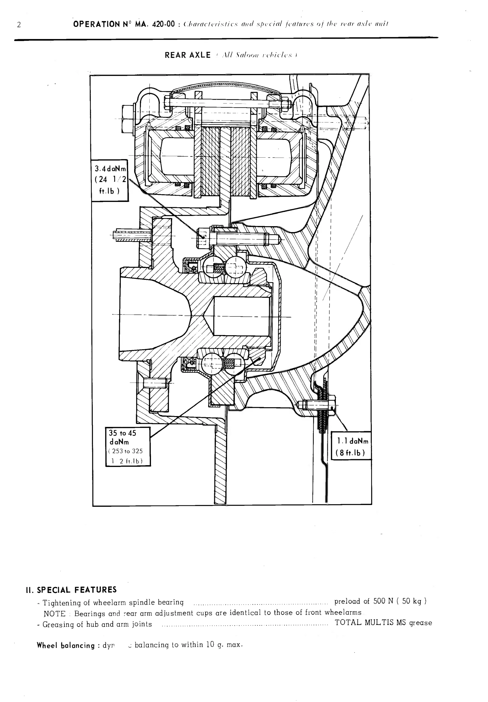 Rear axle, page 247 of 389 — CX Repair Manual — Characteristics, Adjustments, Checks