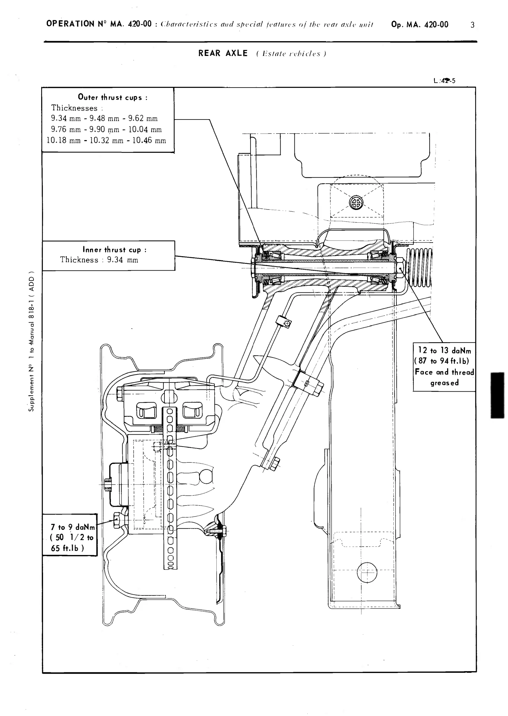 Rear axle, page 248 of 389 — CX Repair Manual — Characteristics, Adjustments, Checks