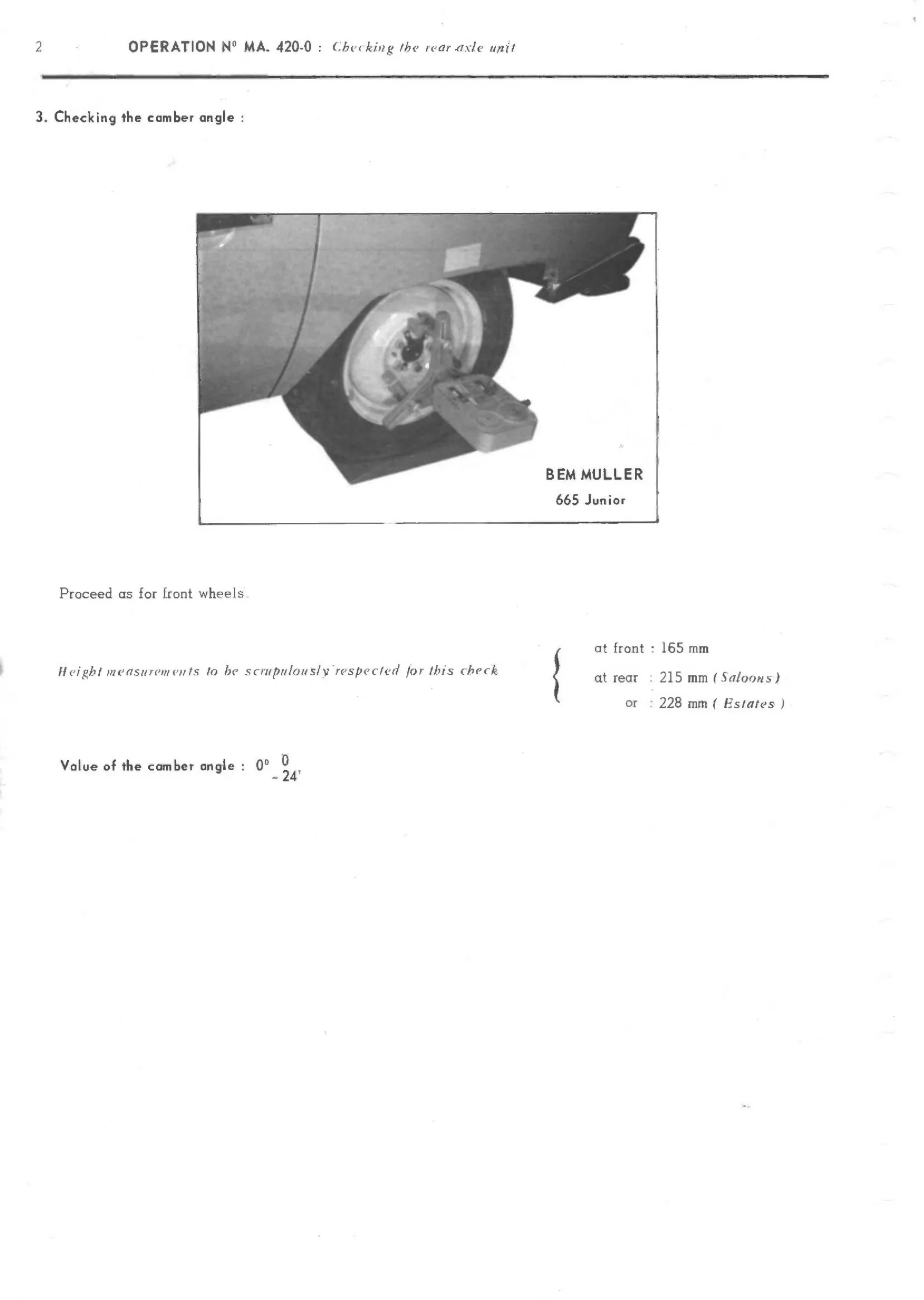 Rear axle, page 251 of 389 — CX Repair Manual — Characteristics, Adjustments, Checks