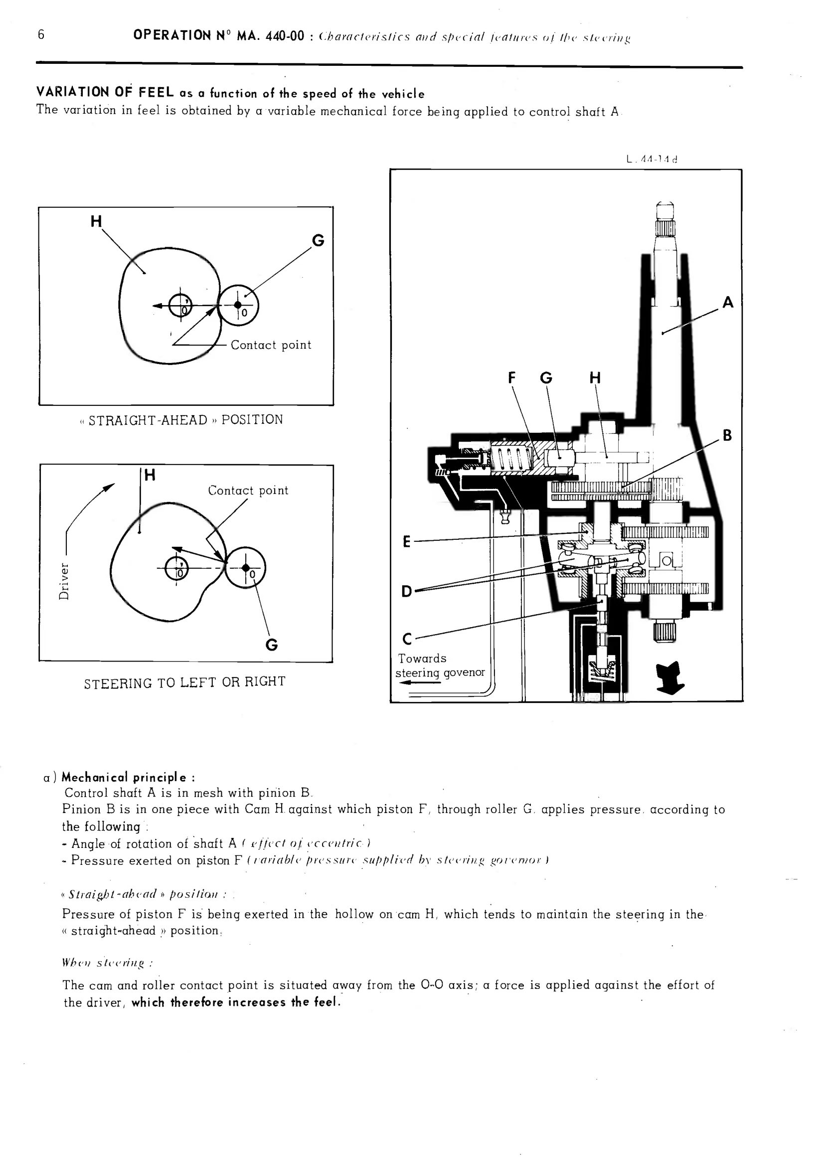Steering, page 267 of 389 — CX Repair Manual — Characteristics, Adjustments, Checks