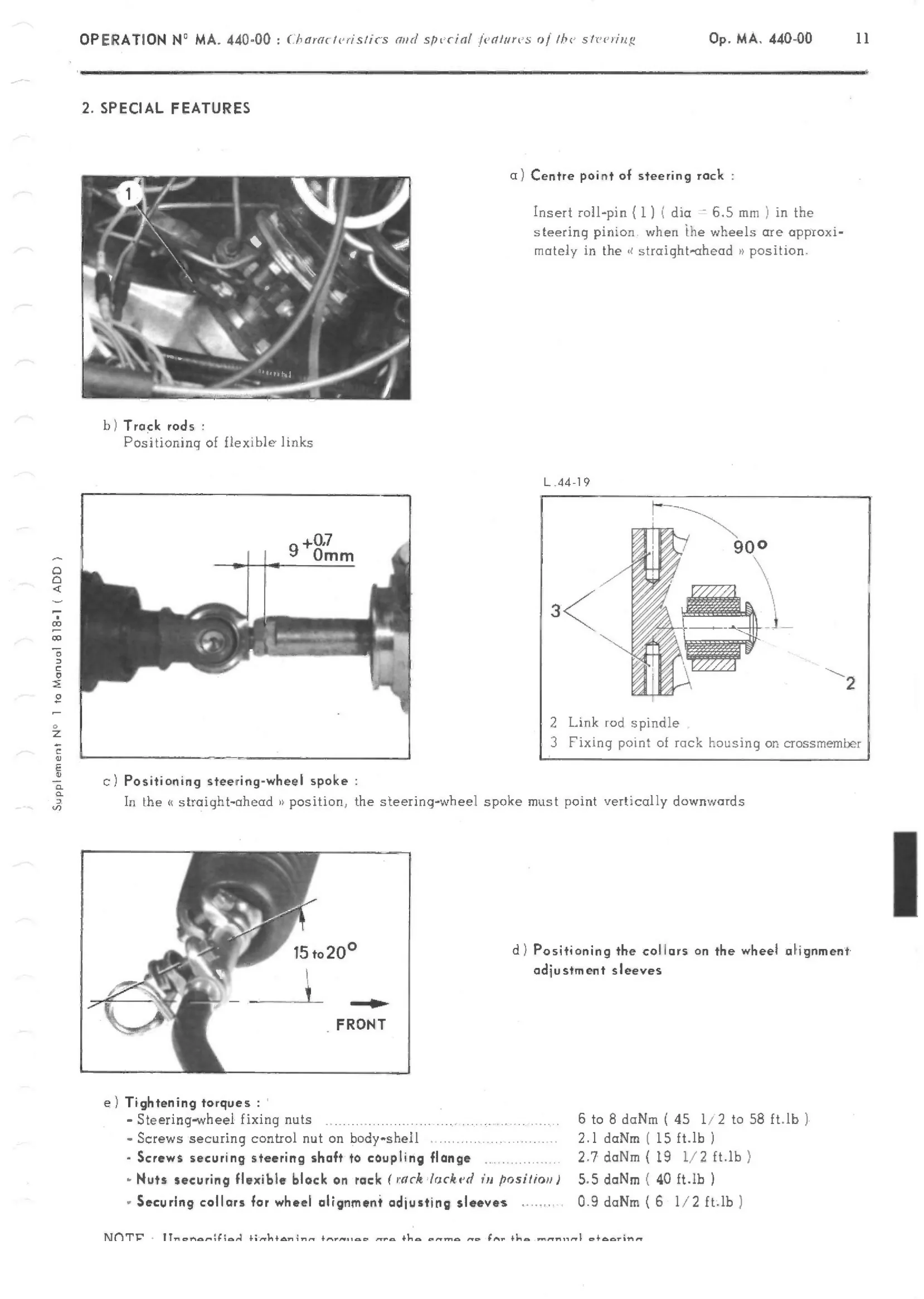 Steering, page 272 of 389 — CX Repair Manual — Characteristics, Adjustments, Checks