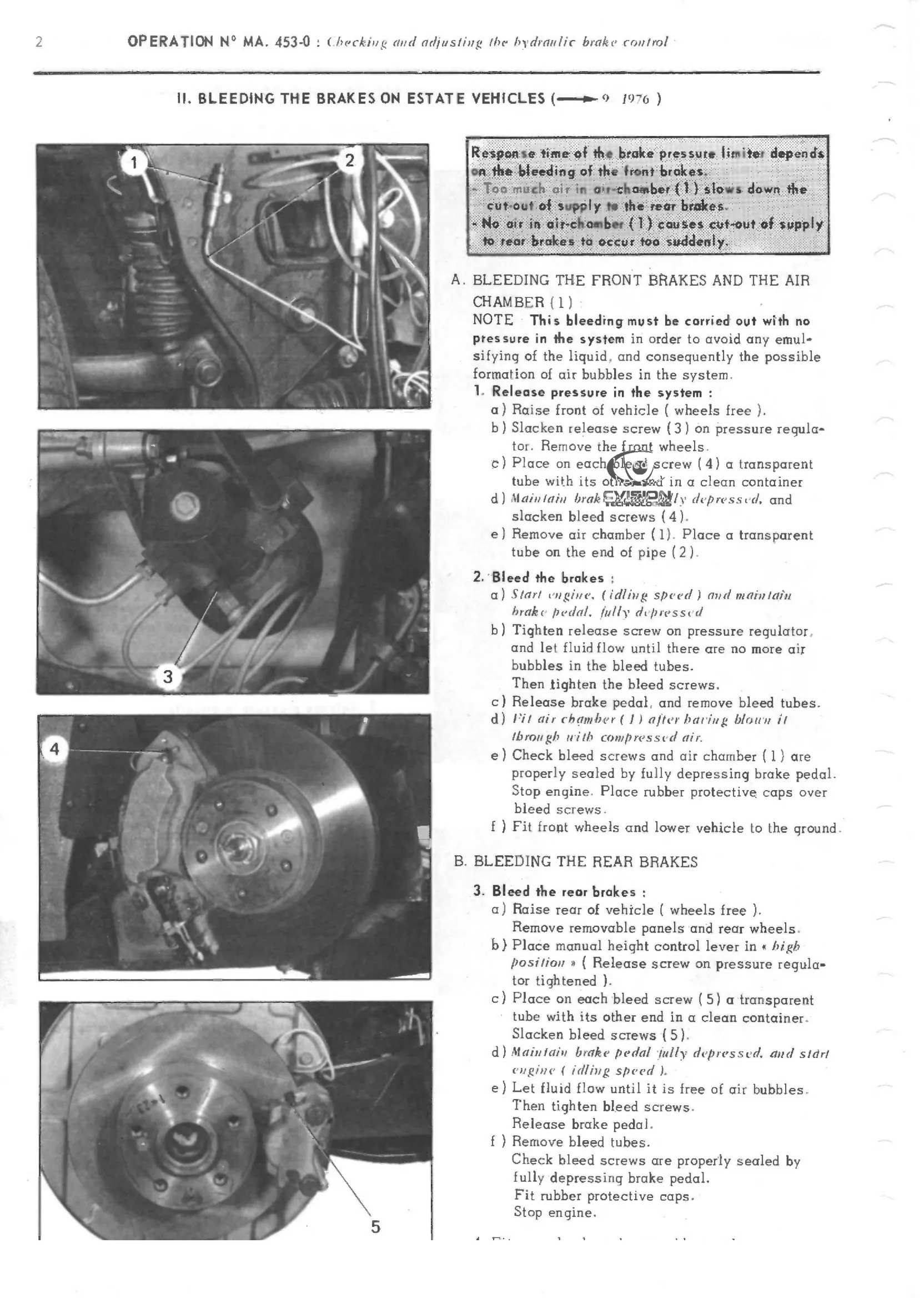 Brakes, page 284 of 389 — CX Repair Manual — Characteristics, Adjustments, Checks