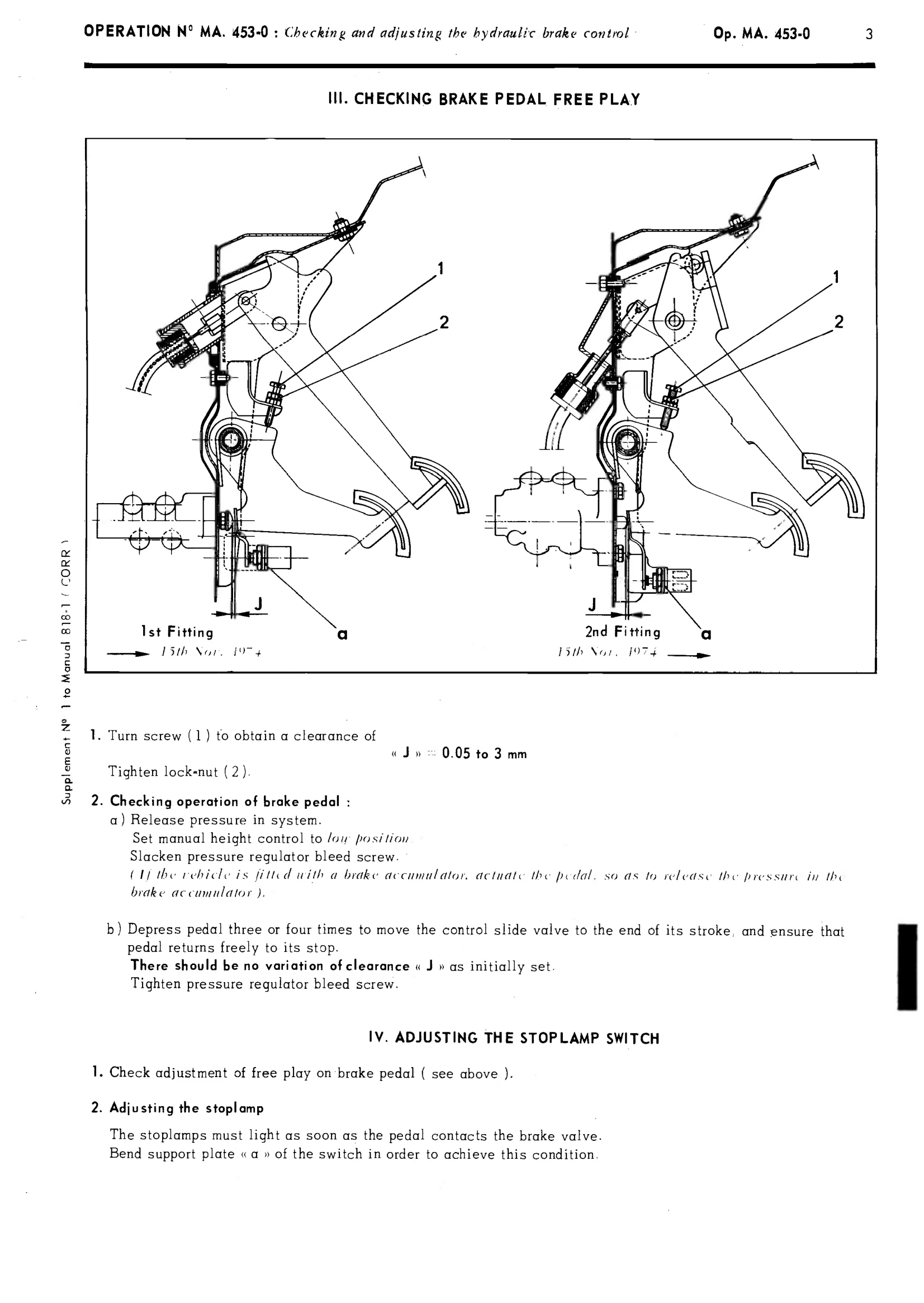 Brakes, page 285 of 389 — CX Repair Manual — Characteristics, Adjustments, Checks