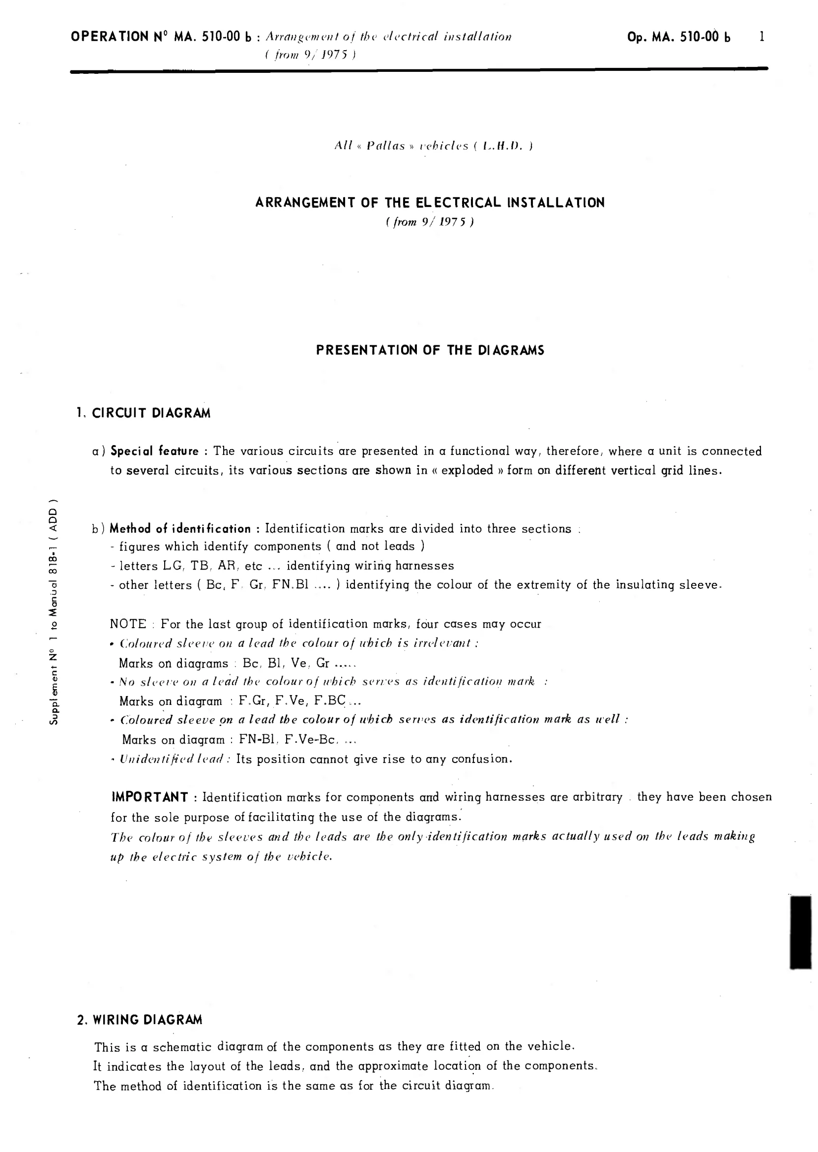 Wiring 9/75 ->, page 300 of 389 — CX Repair Manual — Characteristics, Adjustments, Checks