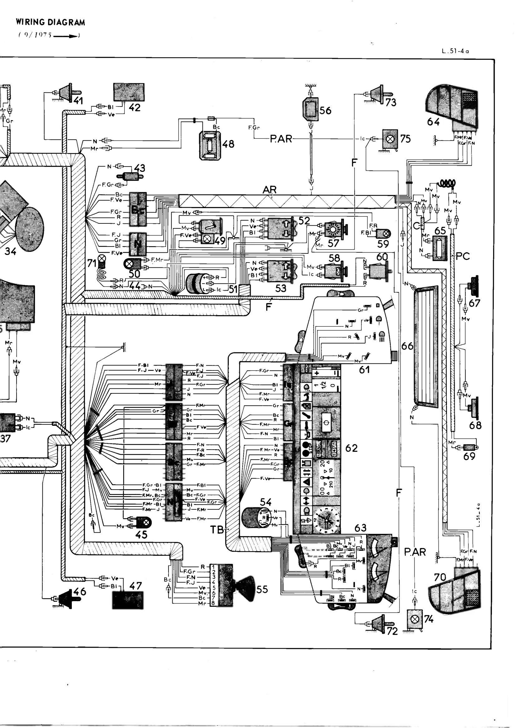 Wiring diagram, page 307 of 389 — CX Repair Manual — Characteristics, Adjustments, Checks