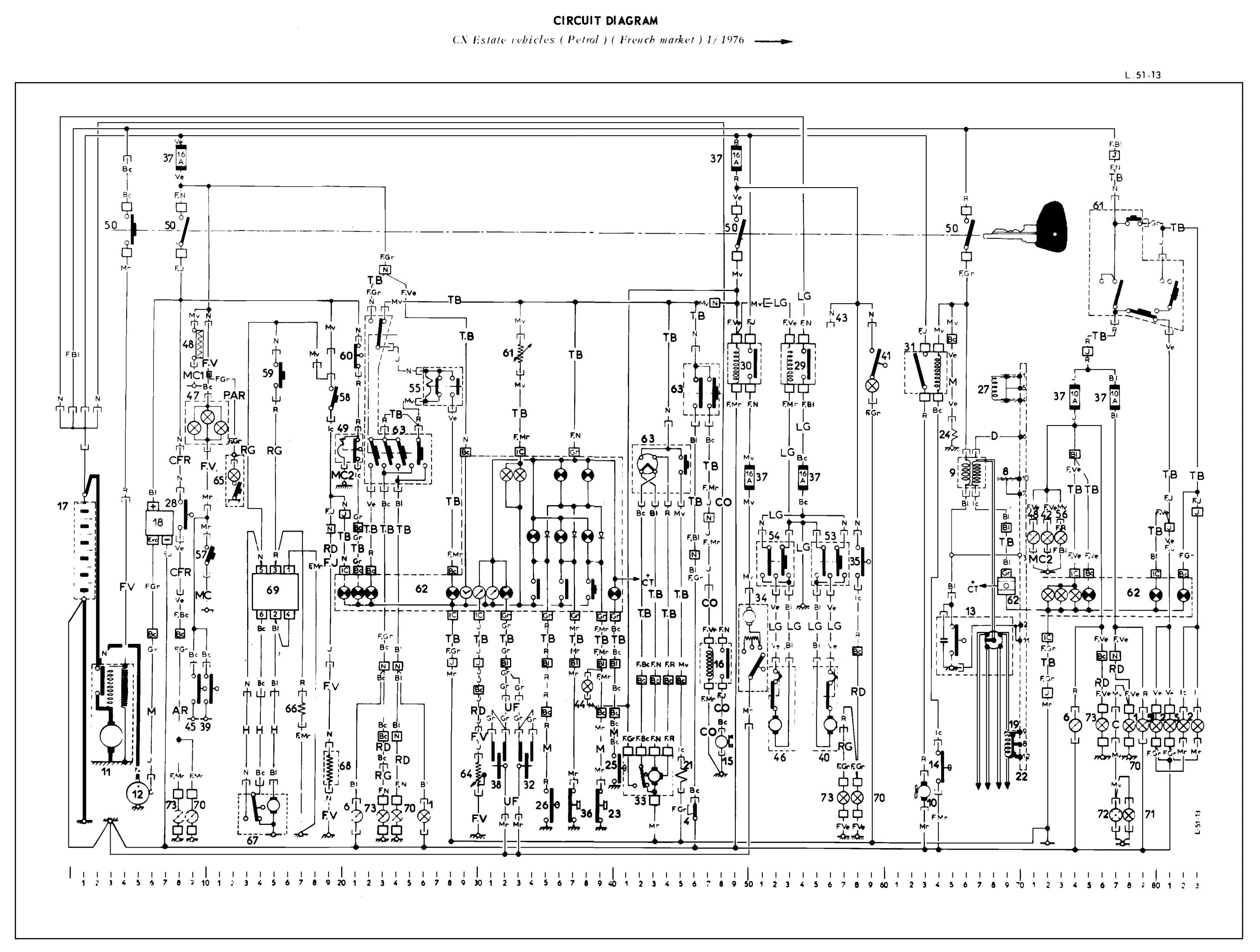 Circuit diagram, page 318 of 389 — CX Repair Manual — Characteristics, Adjustments, Checks