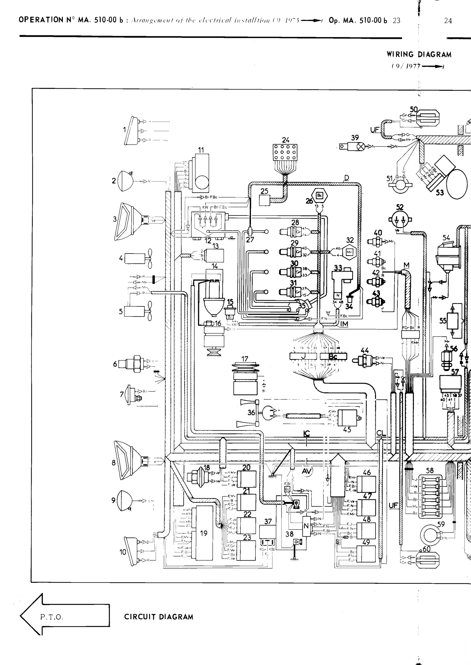 Wiring diaram, page 341 of 389 — CX Repair Manual — Characteristics, Adjustments, Checks