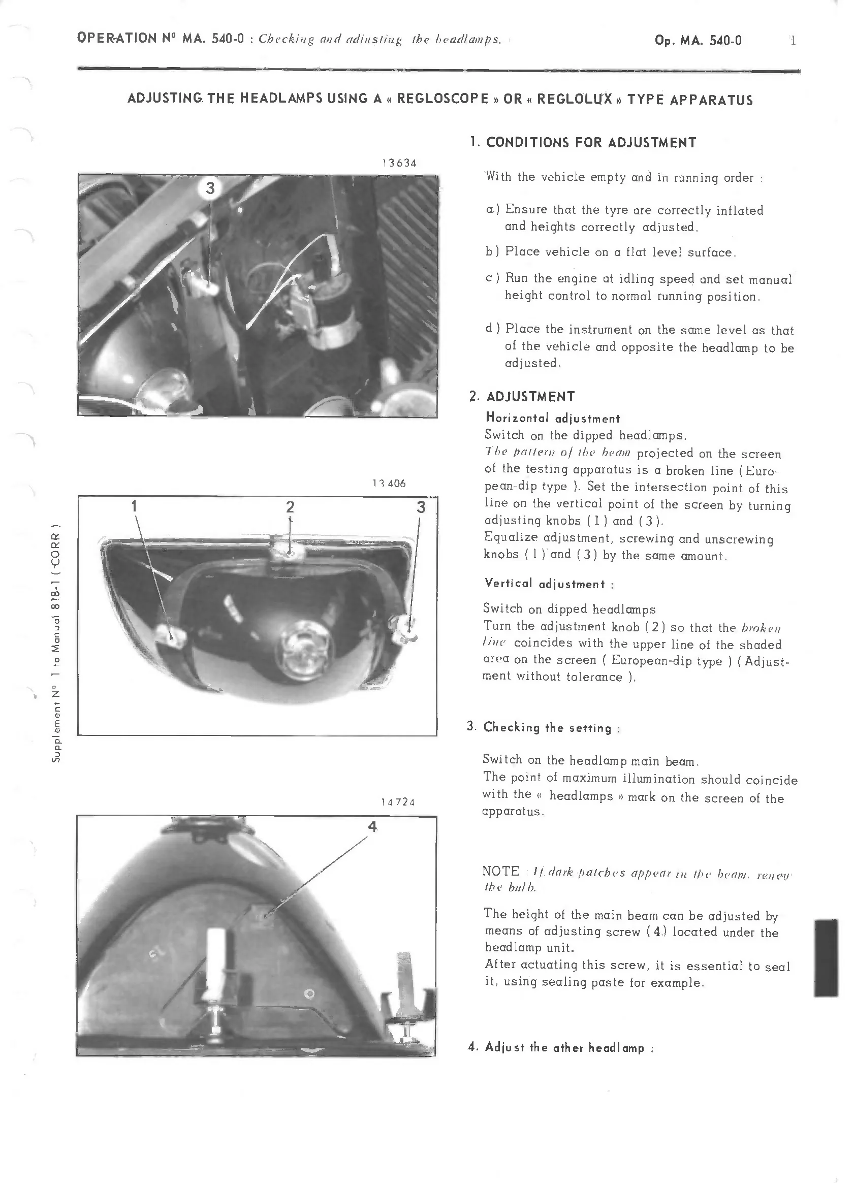 Adjusting starters, page 353 of 389 — CX Repair Manual — Characteristics, Adjustments, Checks
